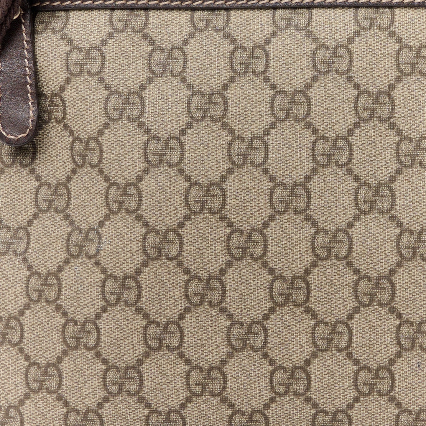 GG Supreme Monogram Selleria Calfskin Small Flat Side Zip Messenger Bag Beige Ebony Cocoa Dark Chocolate
