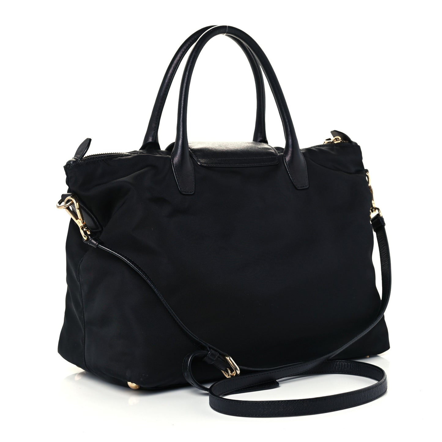 Tessuto Nylon Saffiano Tote Black