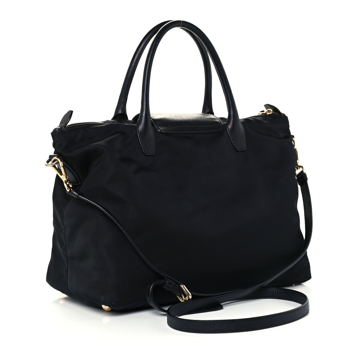 Prada Tessuto Nylon Saffiano Tote Black 3 of 10