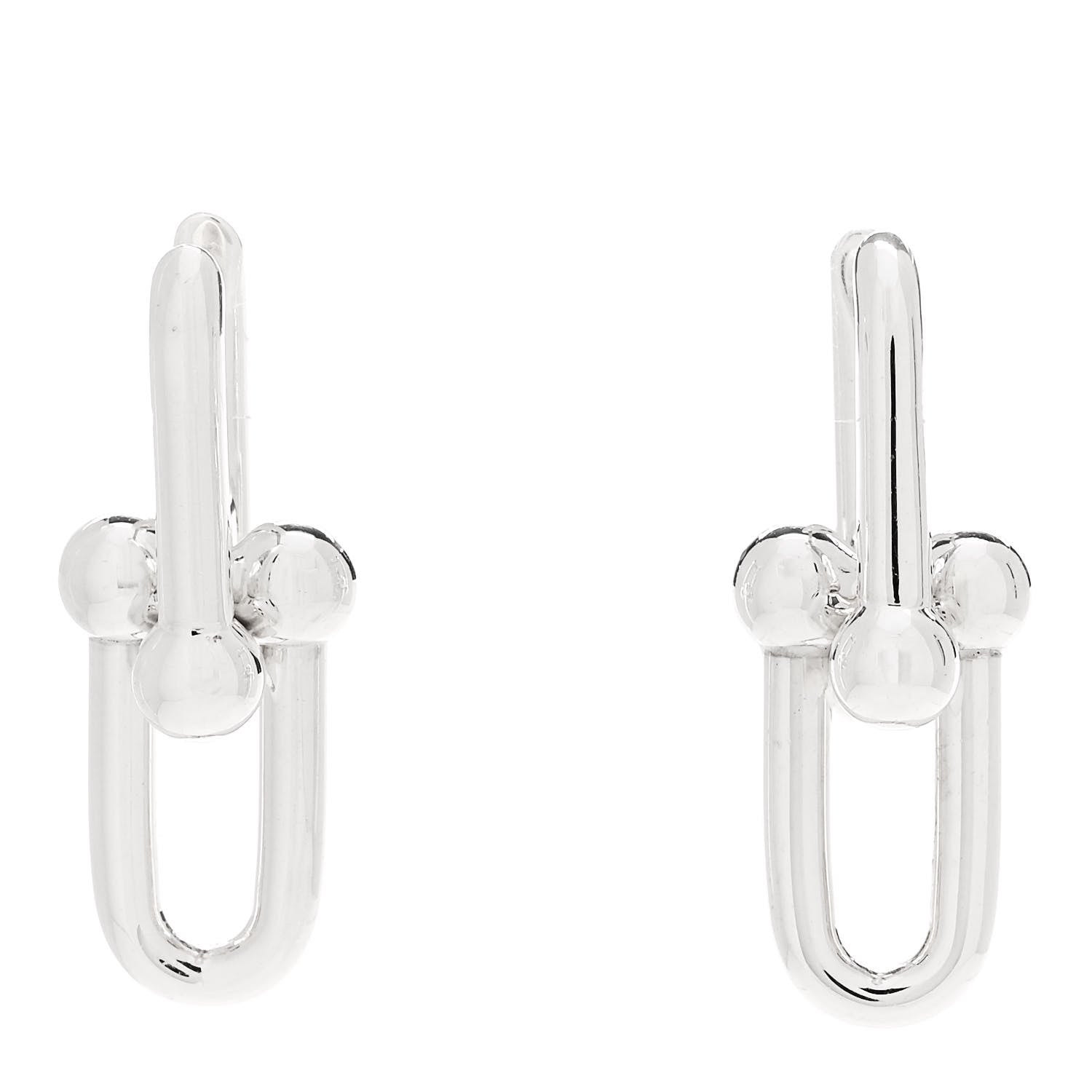 Tiffany Sterling Silver Large HardWear Link Earrings 1 of 5