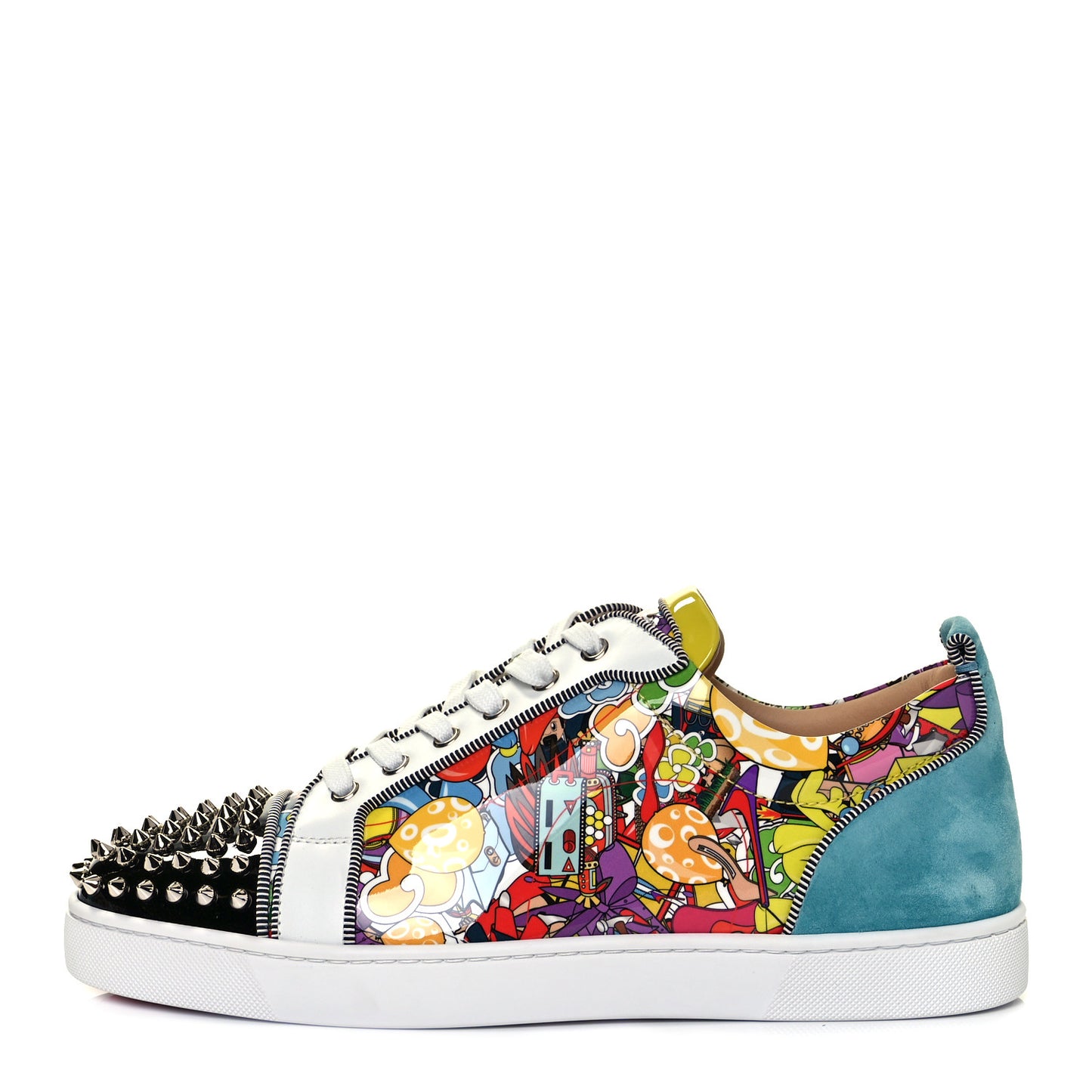 Calfskin Patent Mens Louis Junior Spikes Orlato Flat Sneakers 44 Version Multicolor