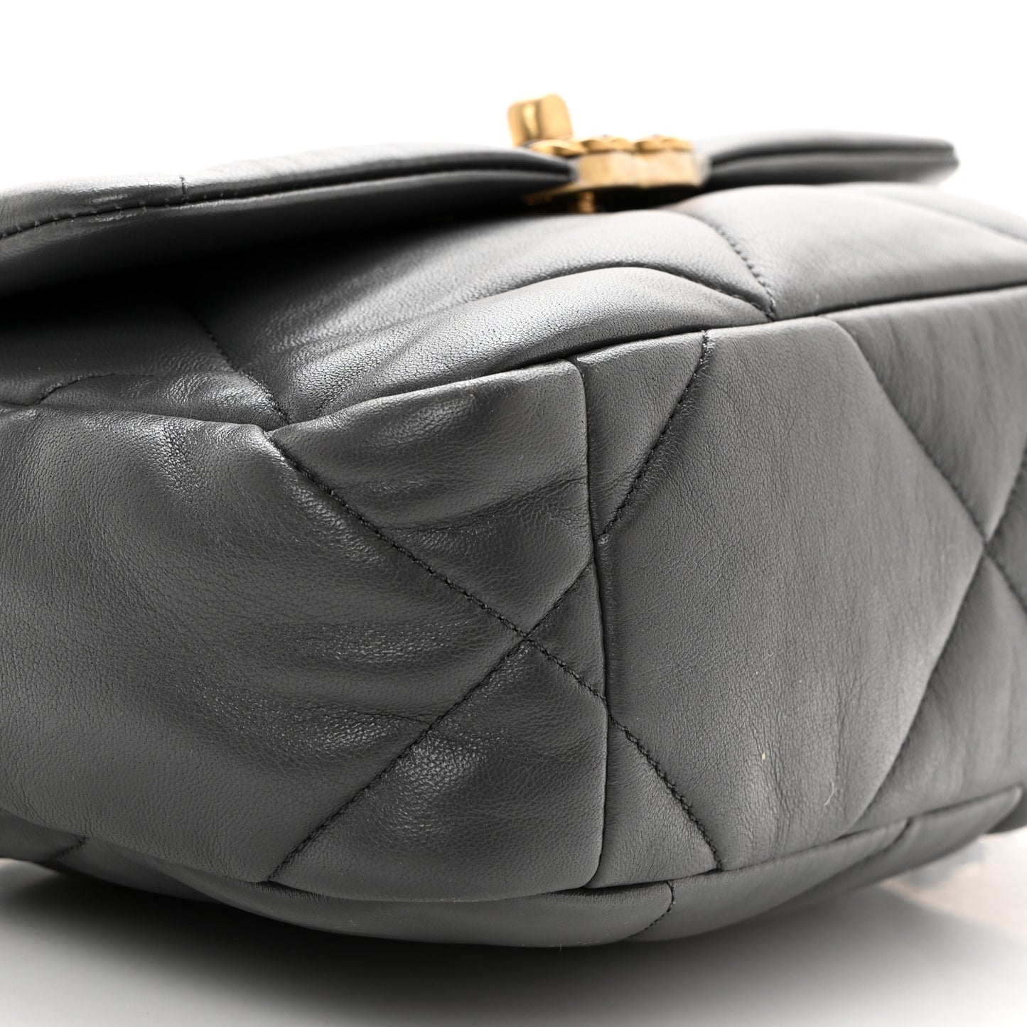 Lambskin Quilted Medium Chanel 19 Flap Dark Grey
