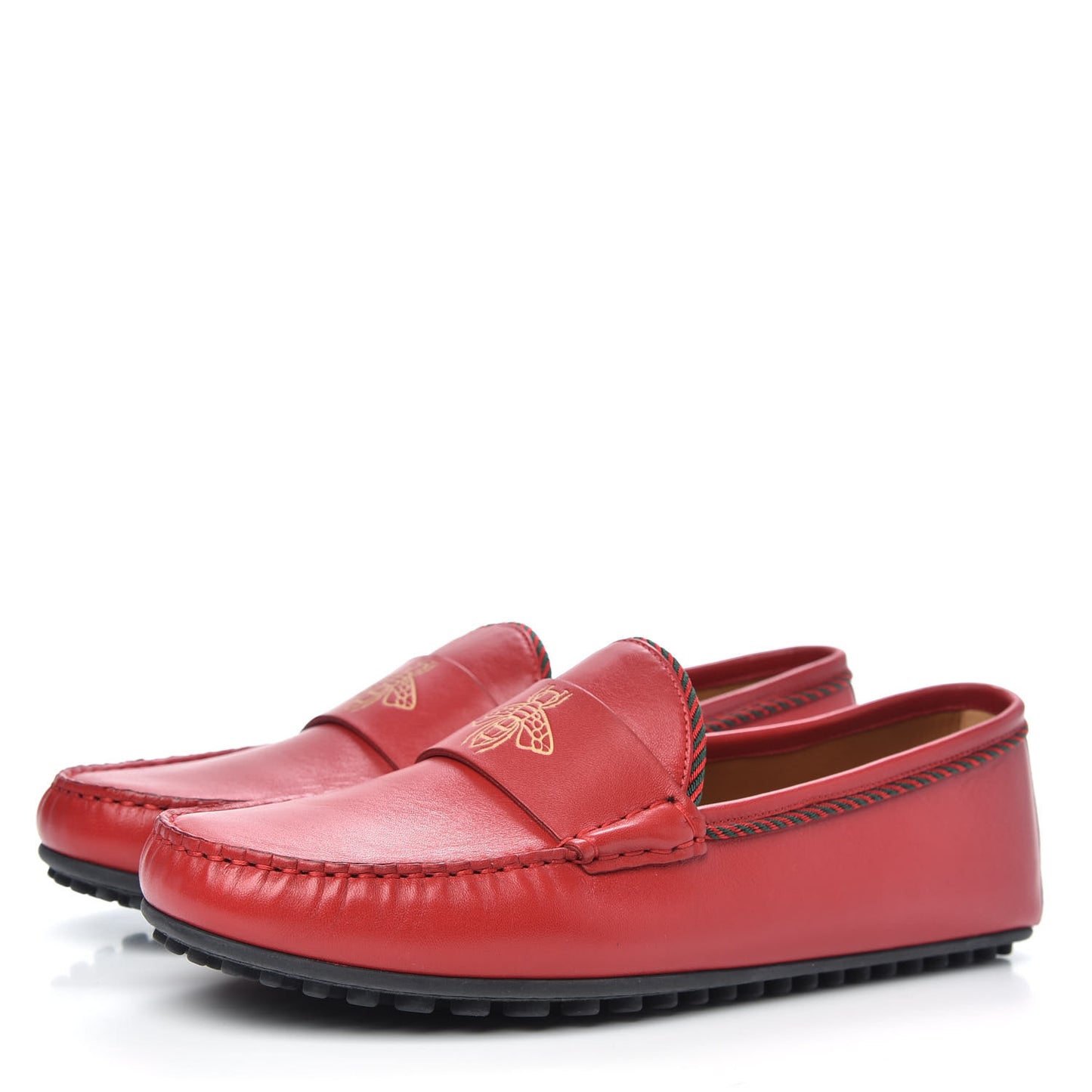 Nappa Mens Bee Driver Loafers 10.5 Red