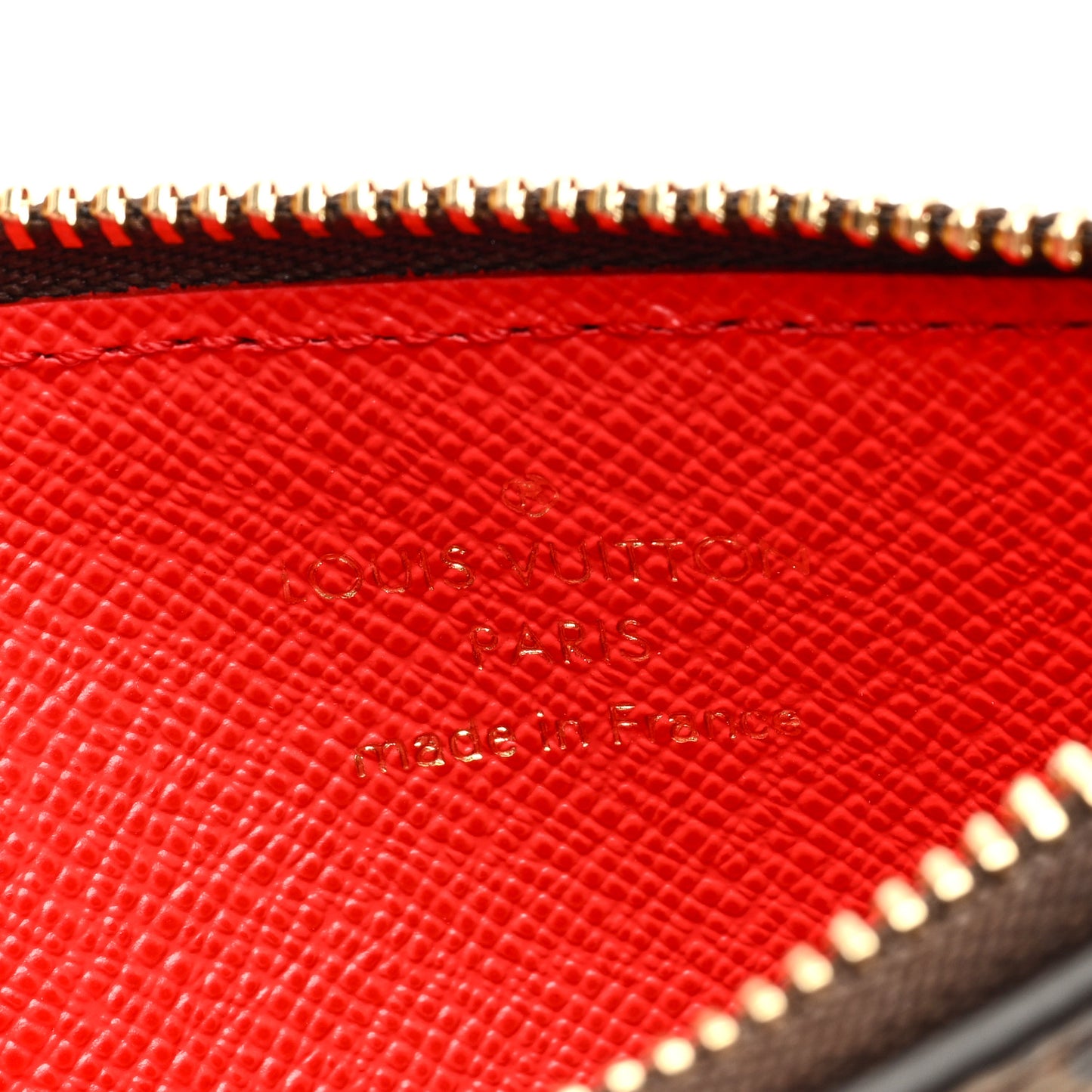 Monogram Zipped Romy Card Holder Red