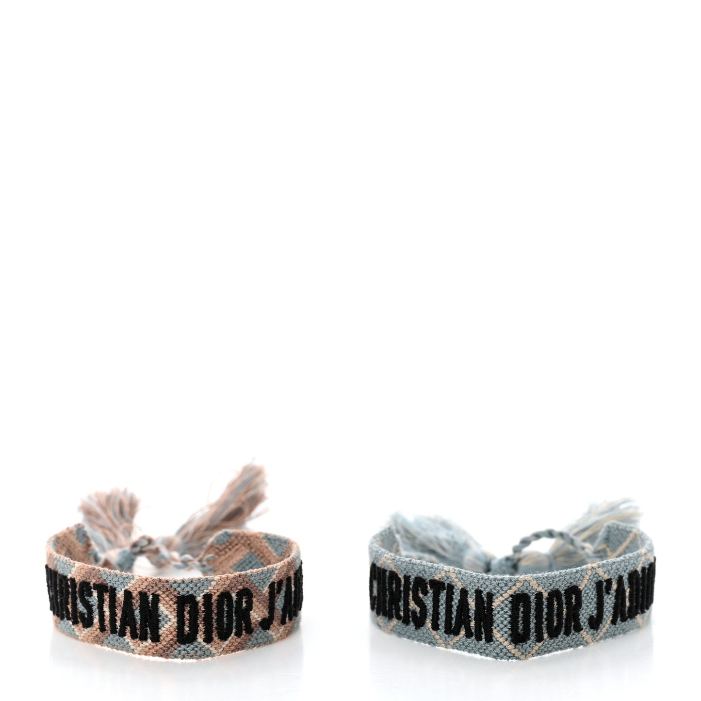 Woven Cotton J'Adior Friendship Bracelet Set Blue Nude