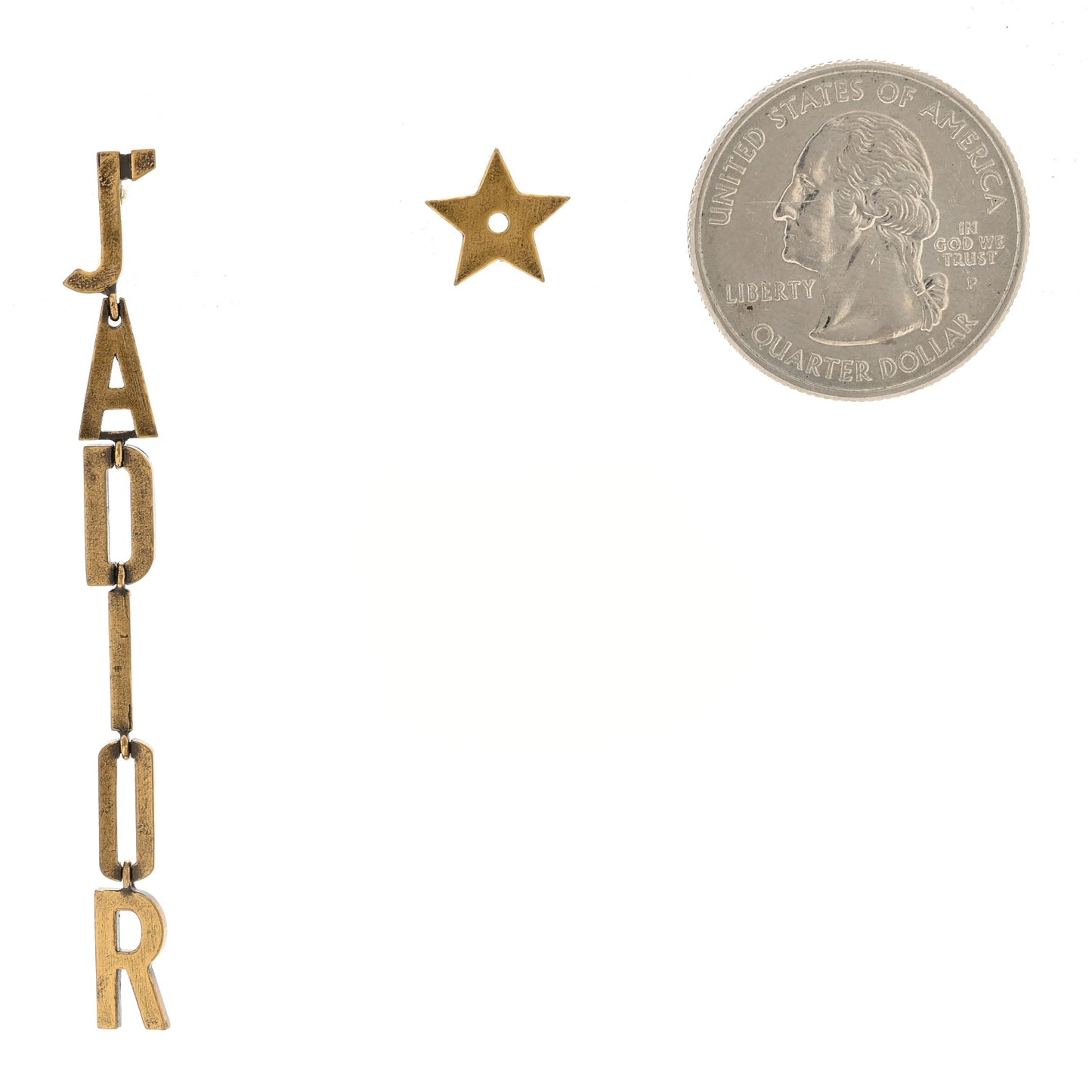 Metal J'adior Star Asymmetric Drop Earrings Antique Gold