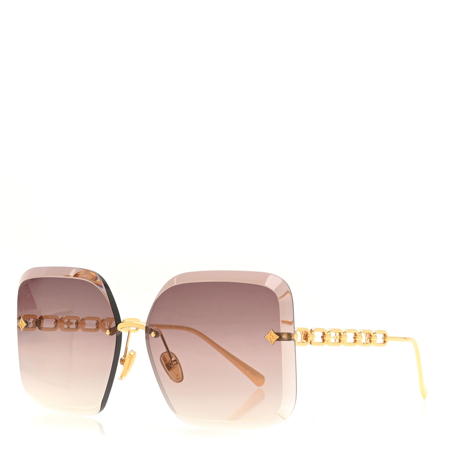 Louis Vuitton Metal LV Jewel Square Sunglasses Z2163U Brown