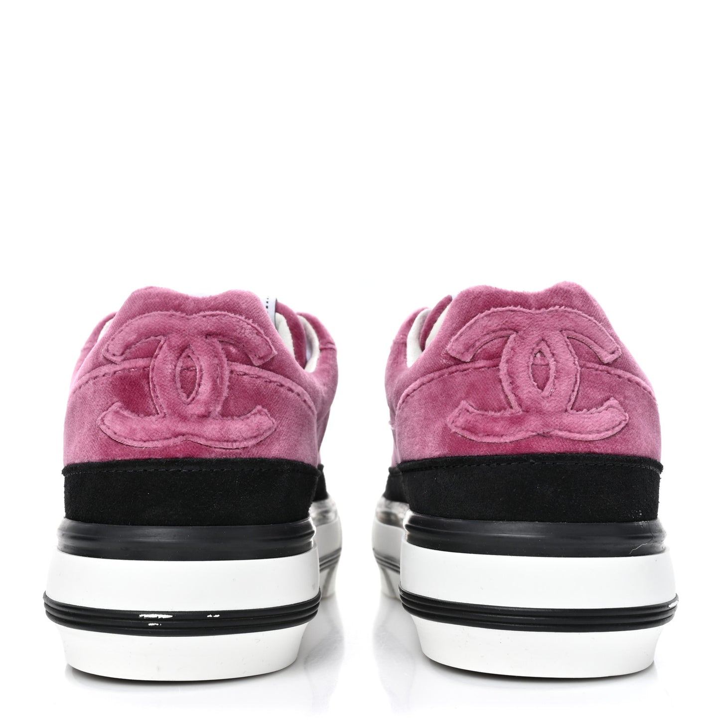 Calfskin Velvet Womens CC Sneakers 35.5 Navy