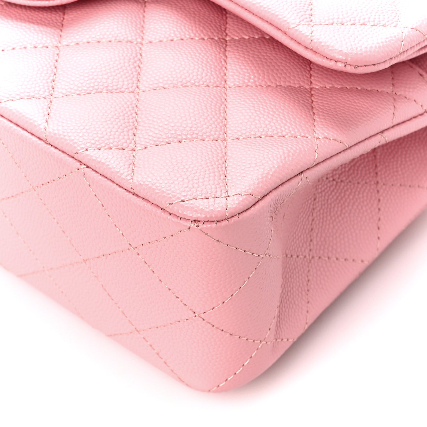Caviar Quilted Small Double Flap Pink