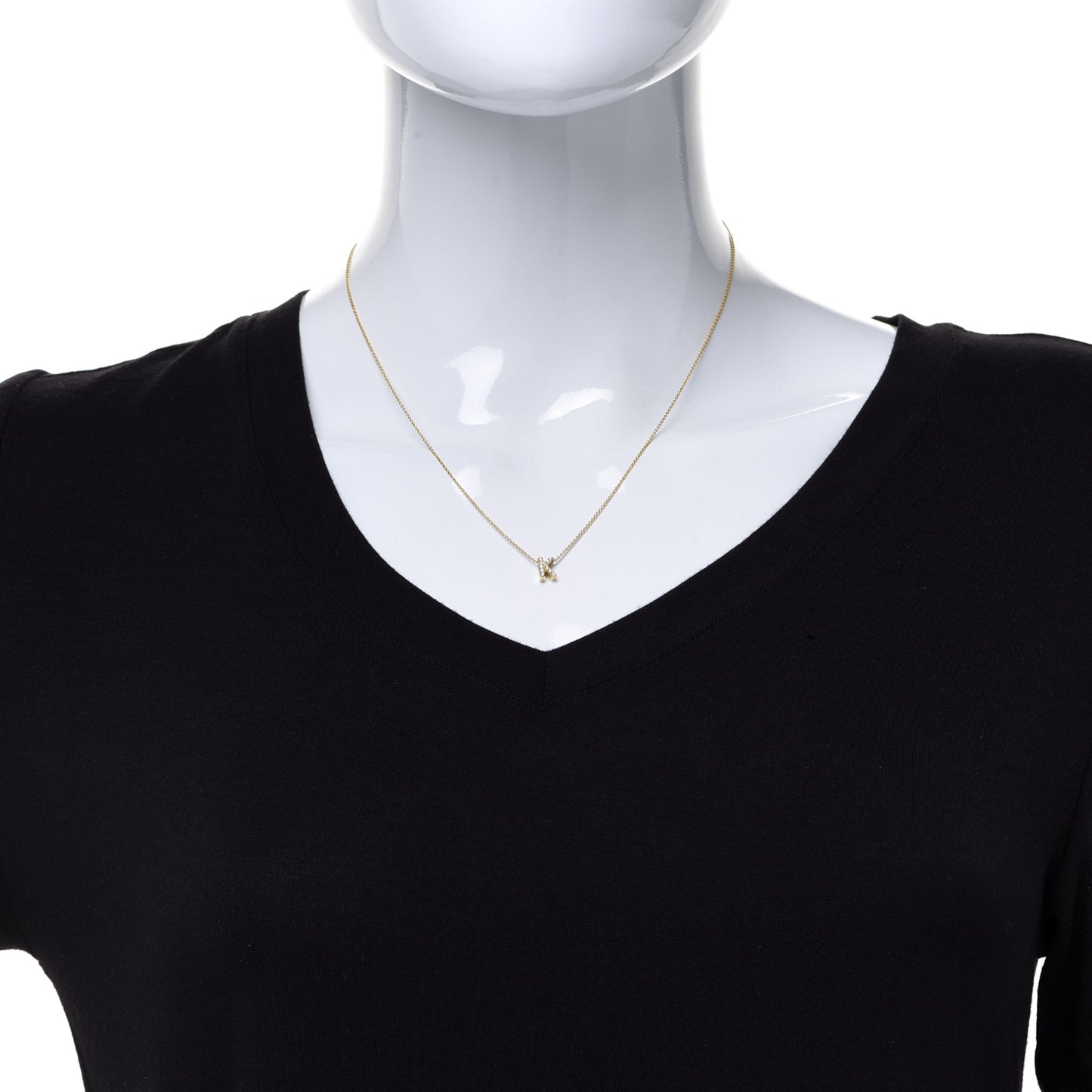 18K Yellow Gold Diamond Love Letter K Pendant Necklace