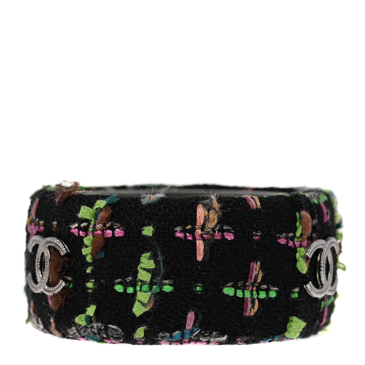 Tweed CC Wide Bangle M Black Multicolor