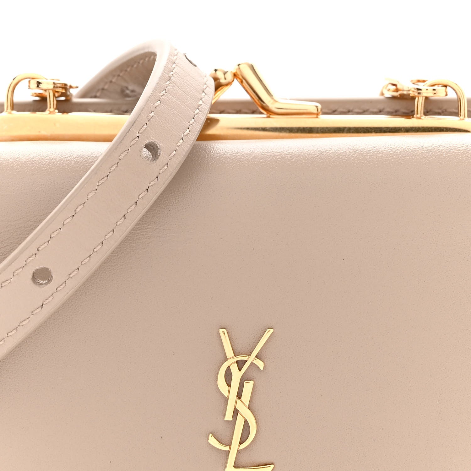 Saint Laurent Smooth Calfskin Monogram Rider Belt Bag Taupe 7 of 13