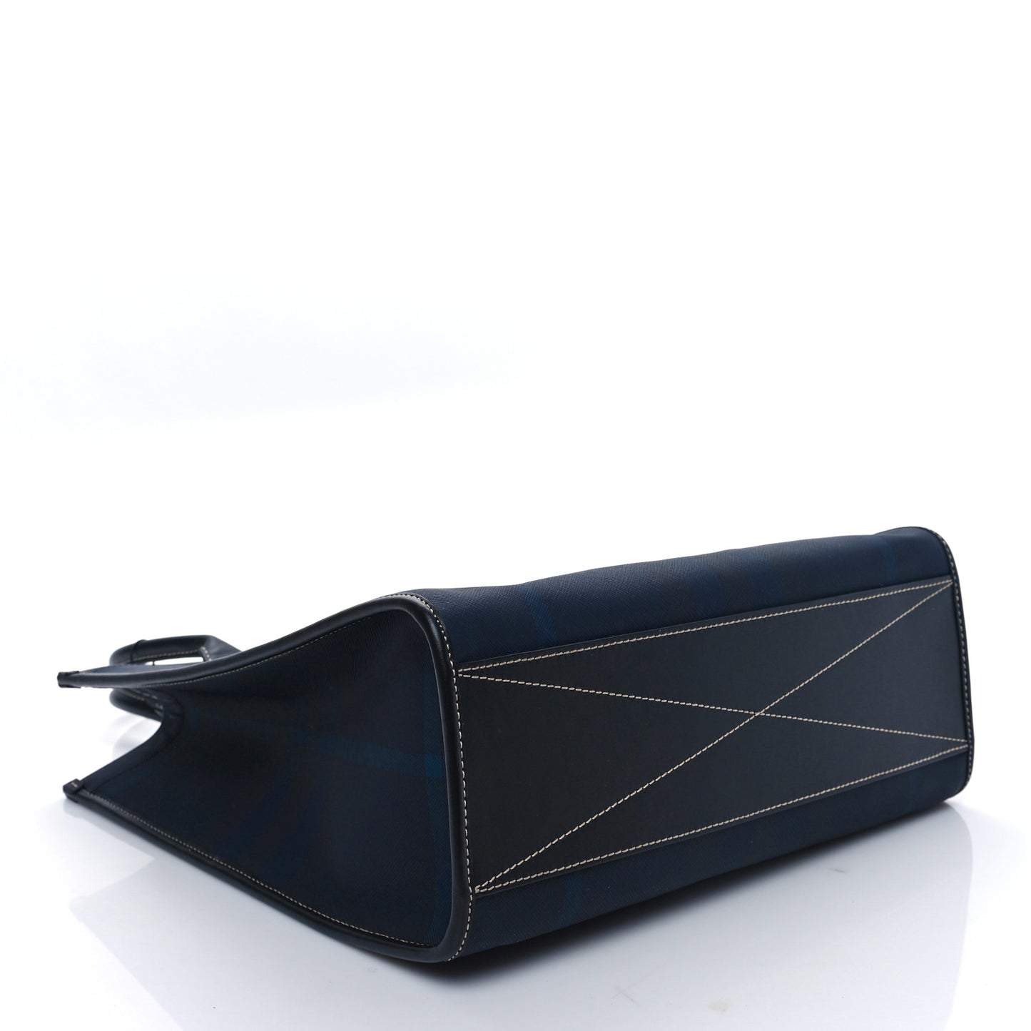 E-Canvas Denny Check Tote Navy Blue