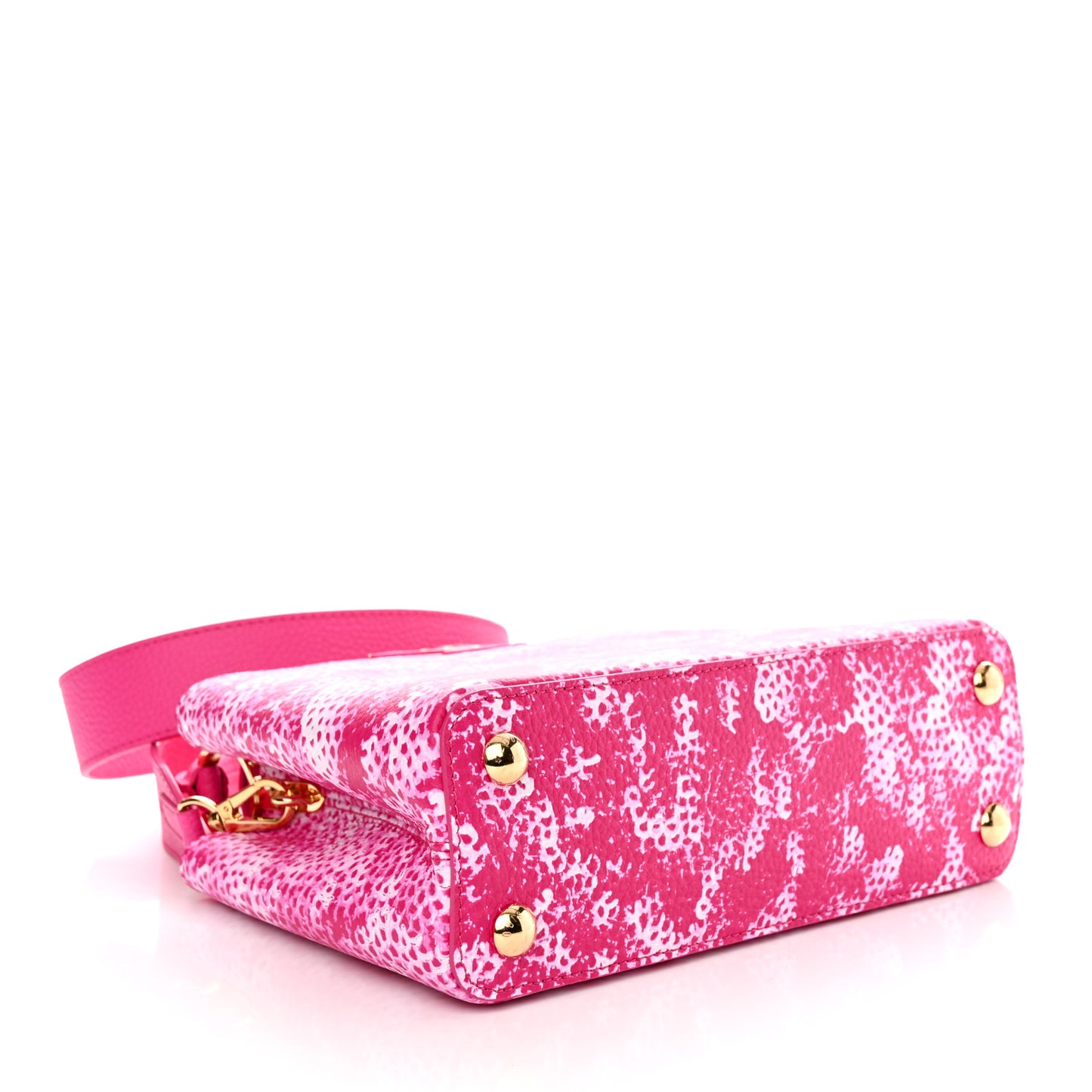 LV X YK Taurillon Infinity Net Capucines BB Fuchsia