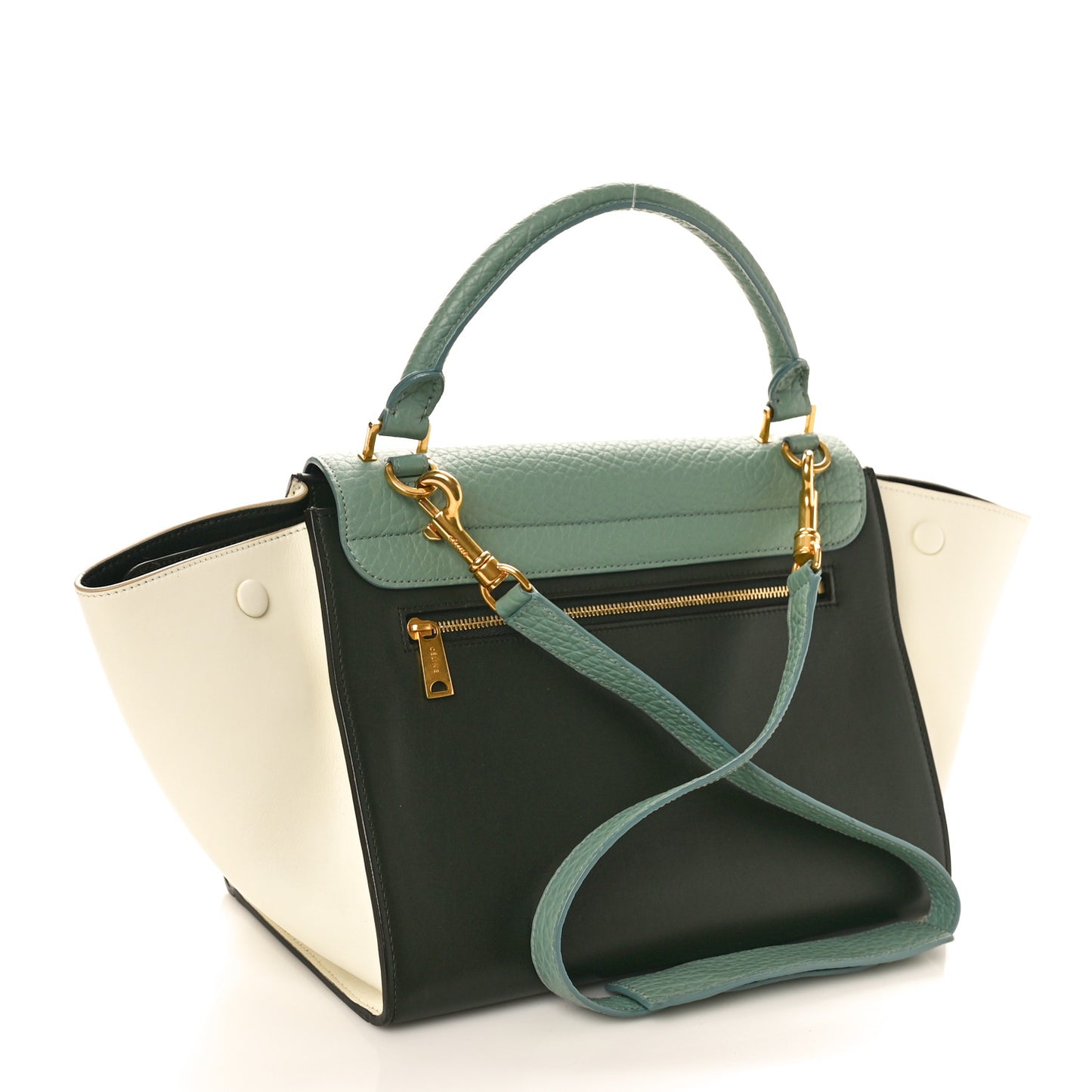 Bullhide Calfskin Small Tri-Color Trapeze Jade