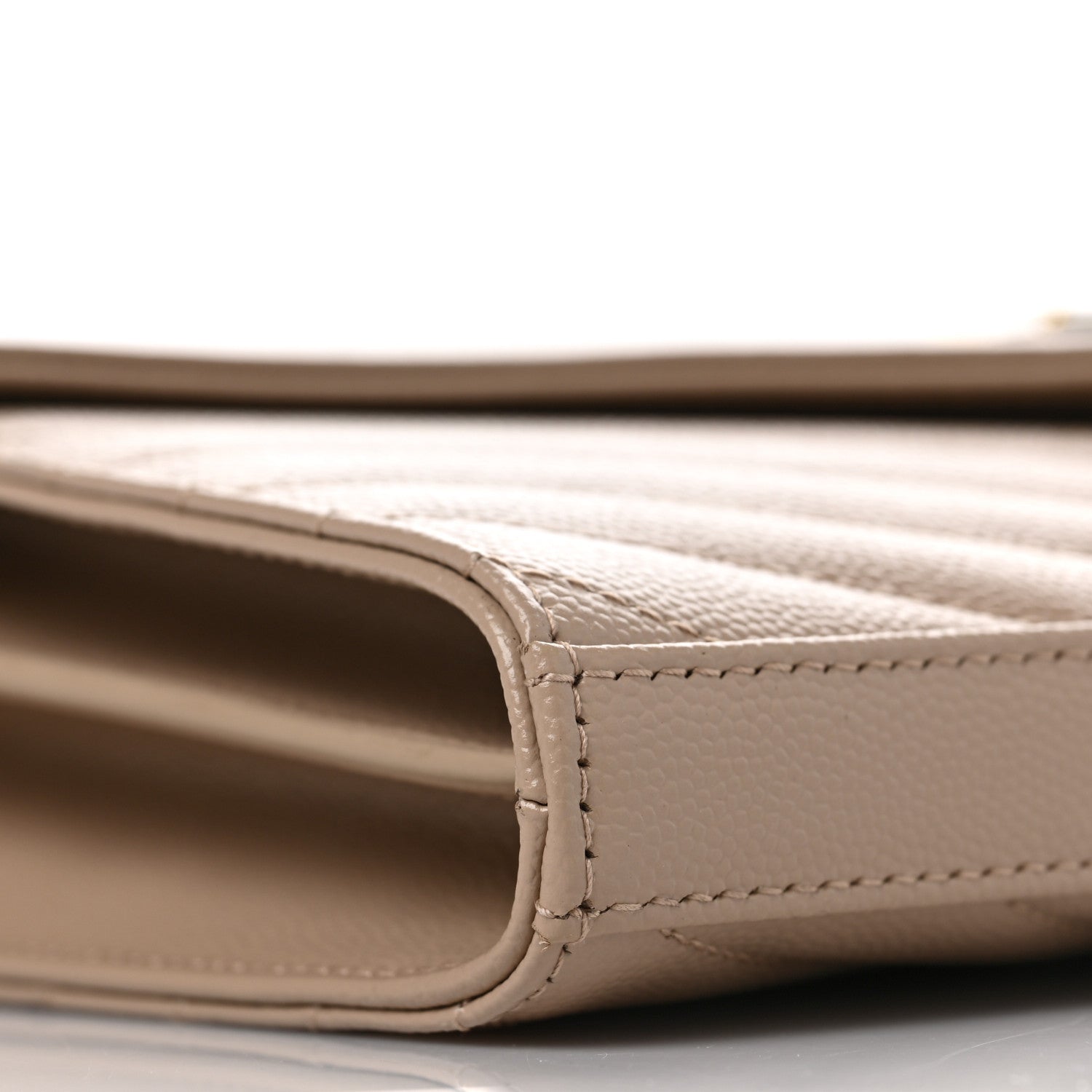 Saint Laurent Grain De Poudre Matelasse Chevron Monogram Chain Wallet Fard 7 of 9