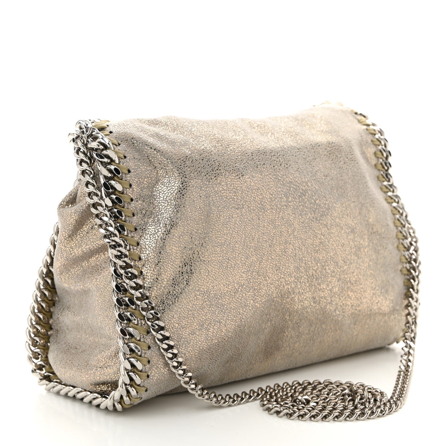 Shaggy Deer Mini Falabella Fold Over Tote Gold