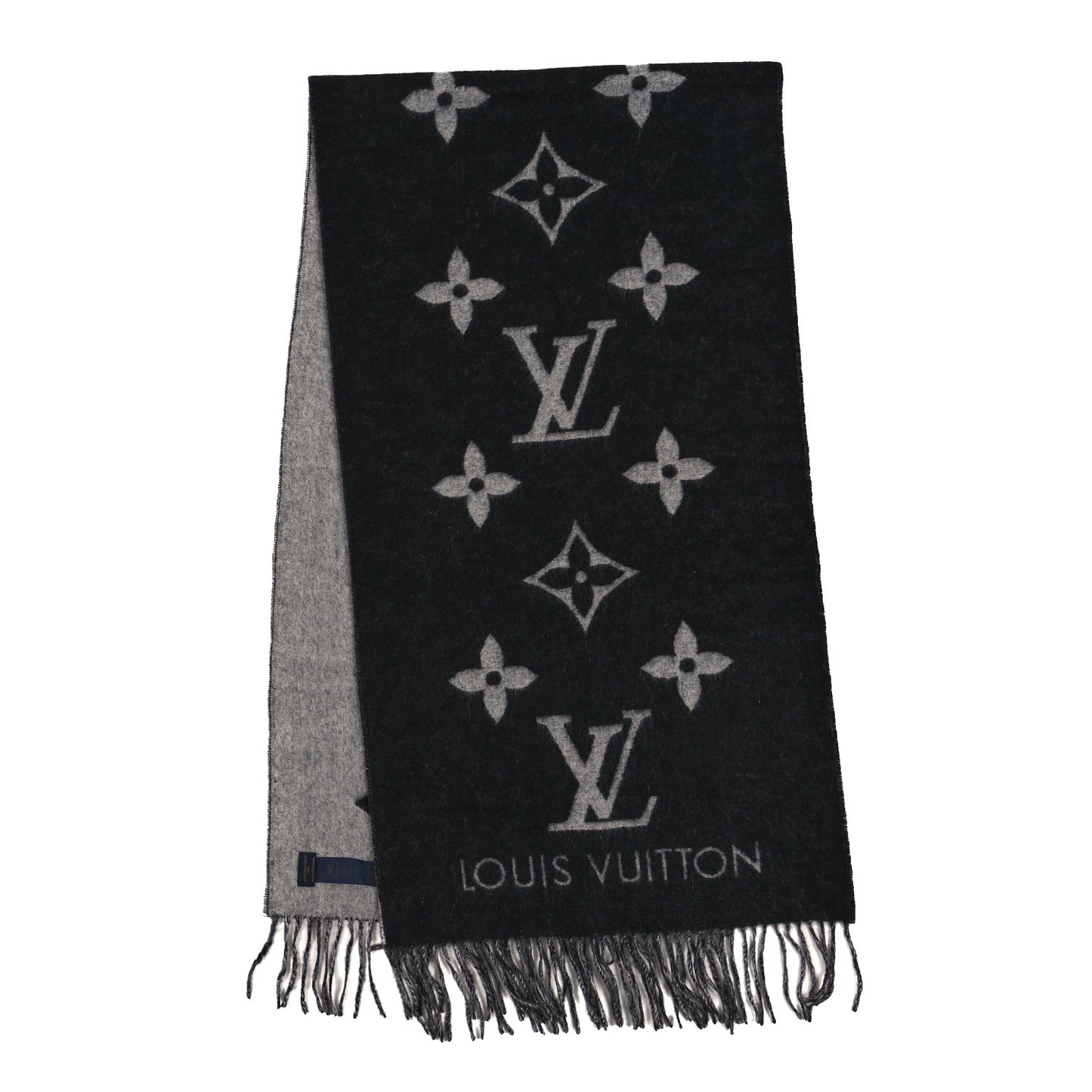 Cashmere Monogram Reykjavik Scarf Black