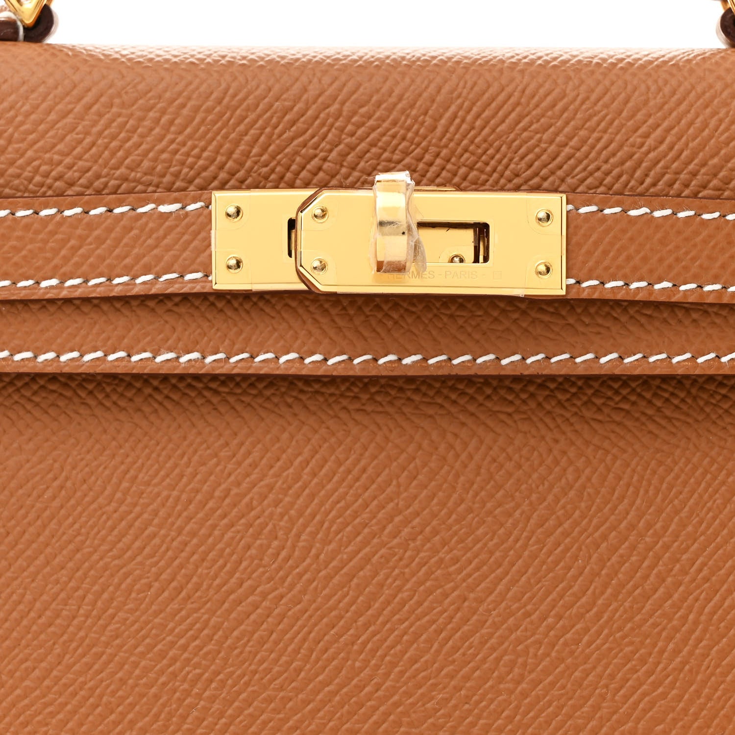 Hermes Epsom Mini Kelly Sellier 20 Gold 7 of 10
