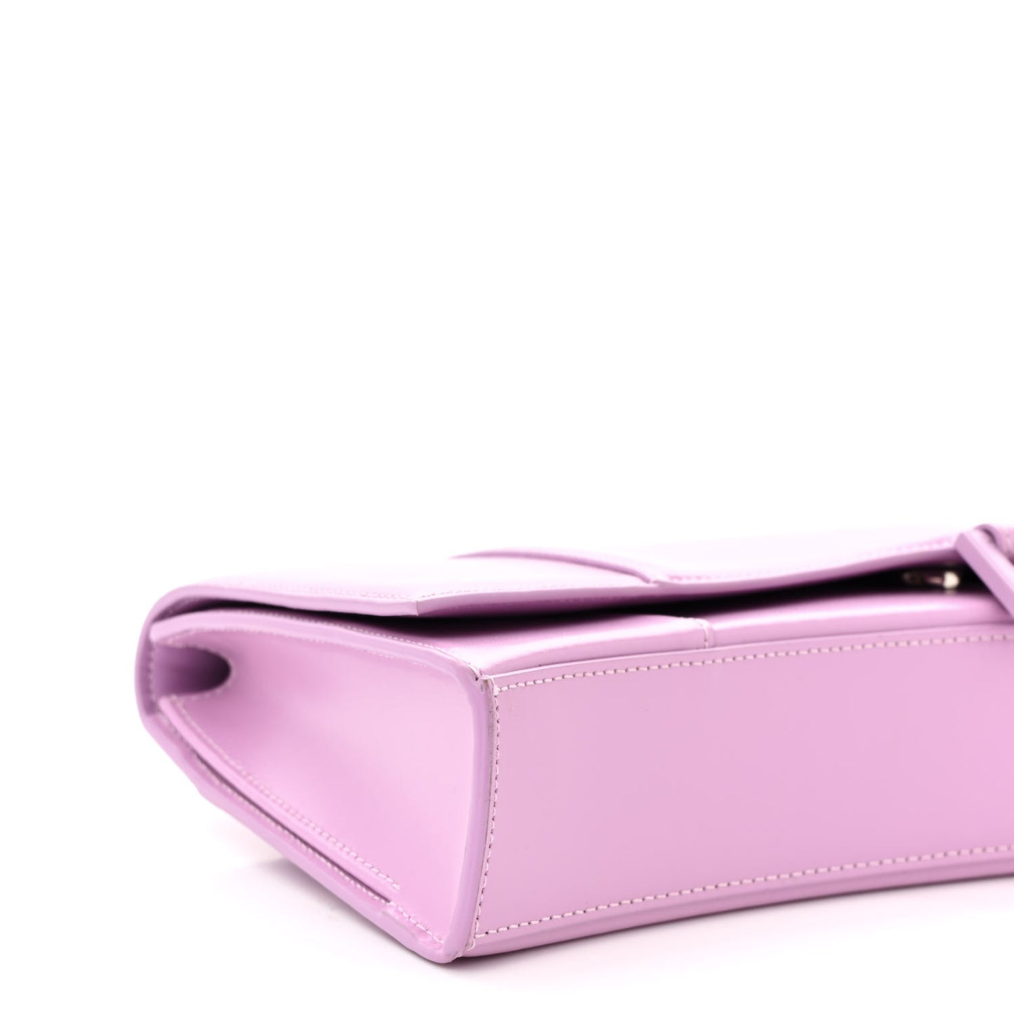 Shiny Box Calfskin Tonal B Hourglass Stretch Top Handle Bag Lilac