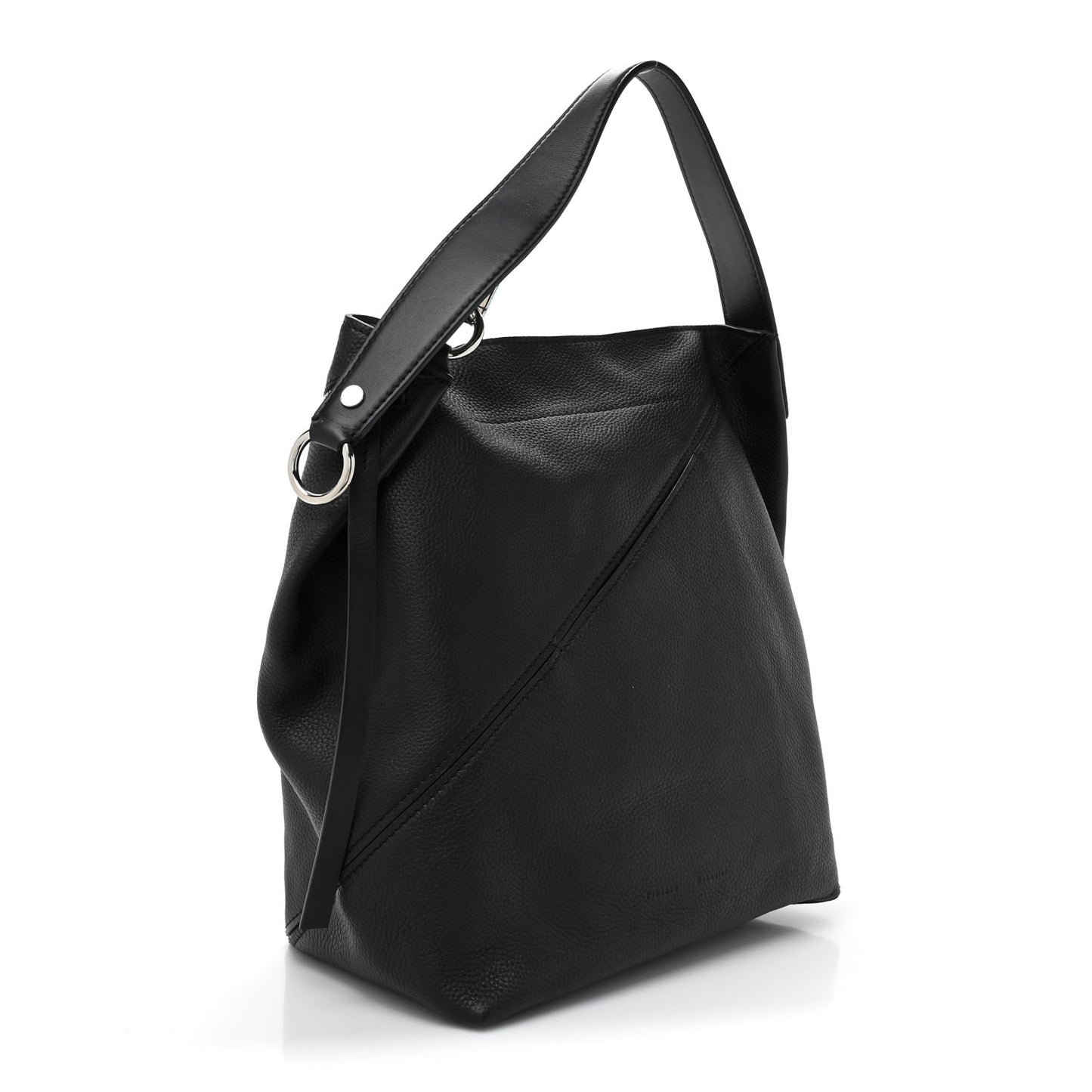 Pebbled Calfskin Medium Zip Hobo Black