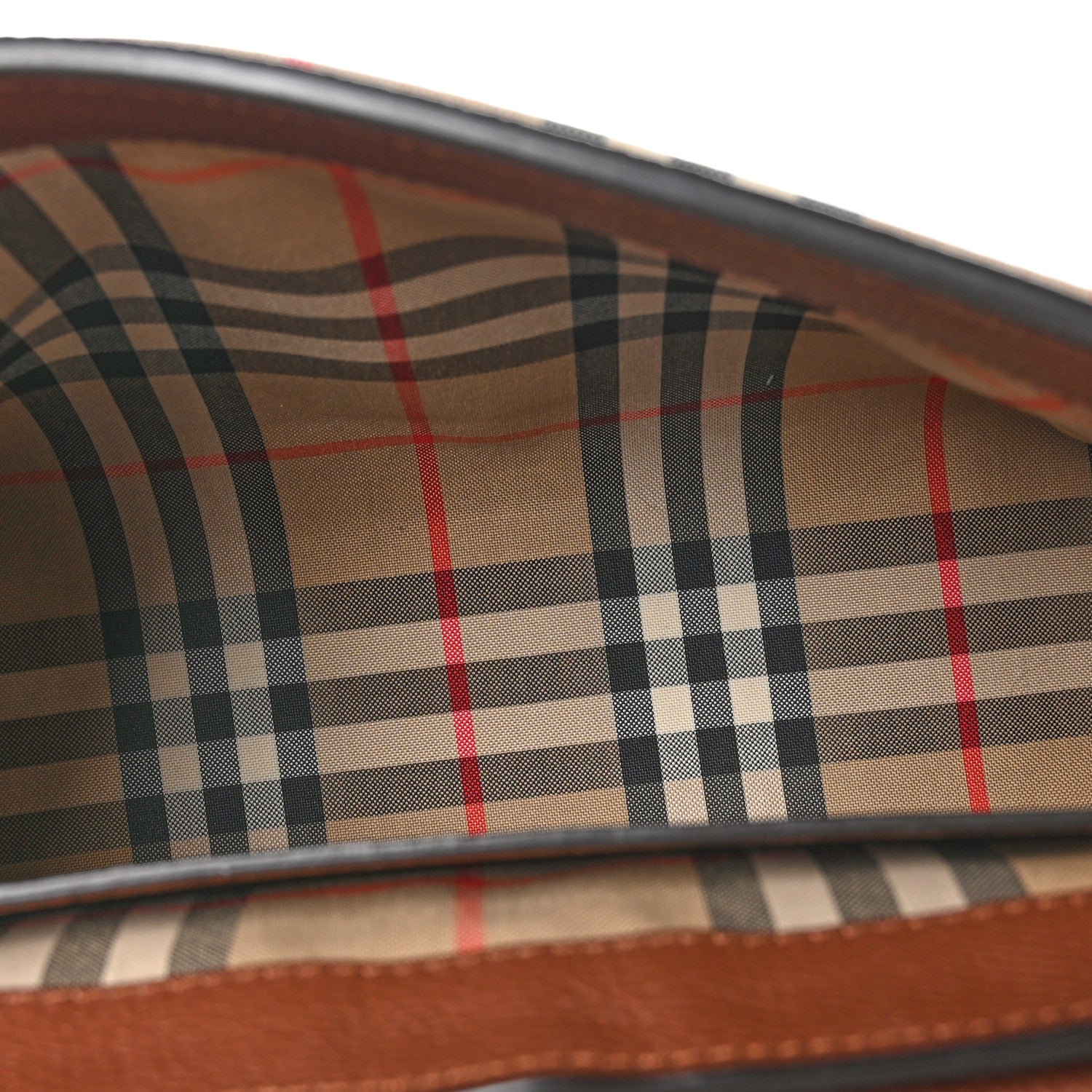 Burberry Grainy Calfskin Vintage Check Note Crossbody Bag Malt Brown 5 of 8