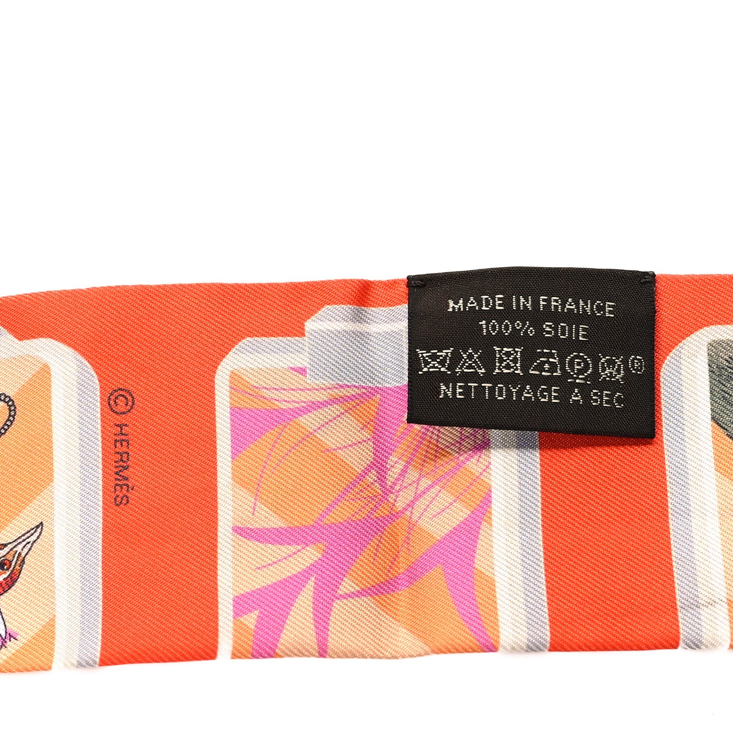 Silk Story Twilly Orange Blue Rose
