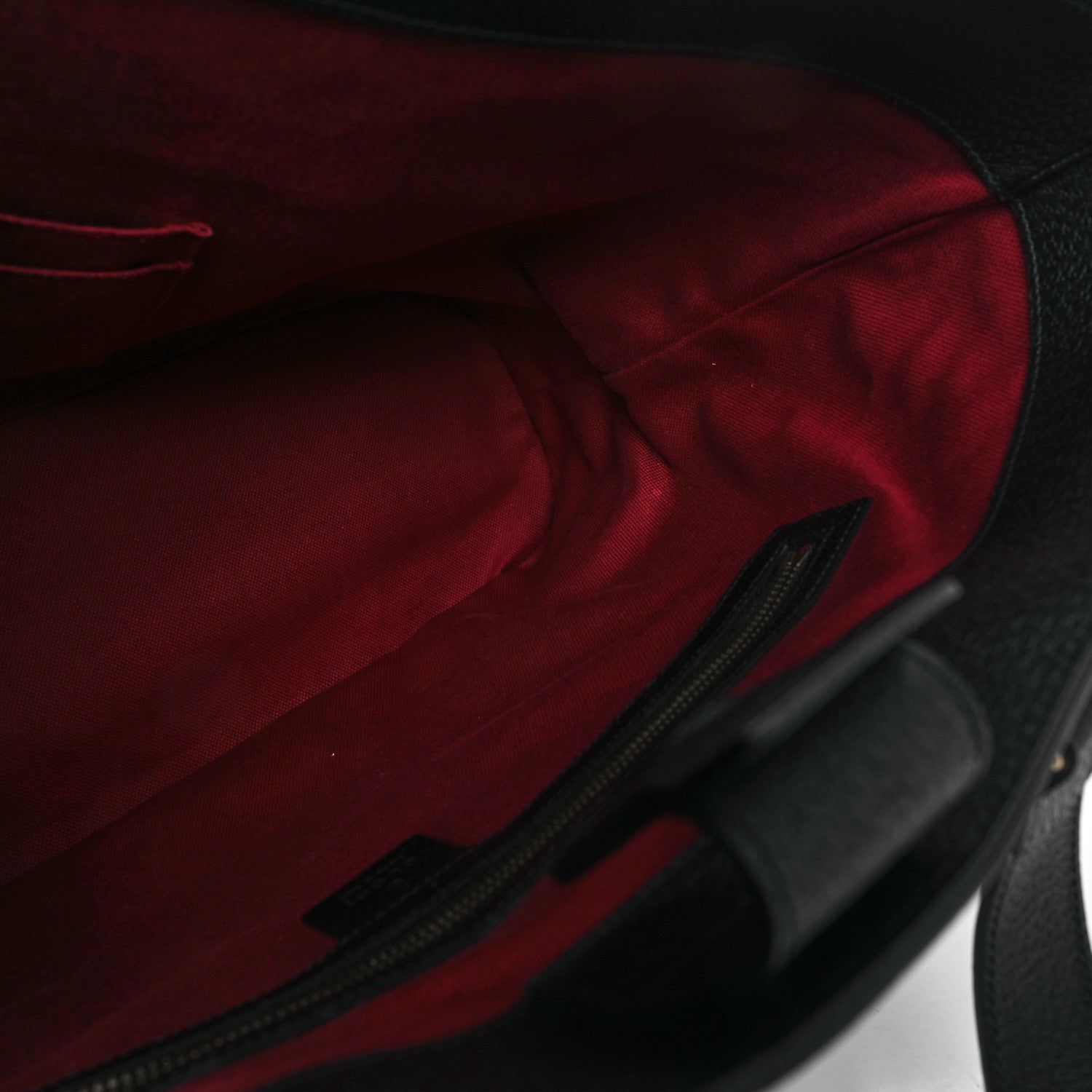 Gucci Textured Dollar Calfskin Web Tote Black 12 of 12