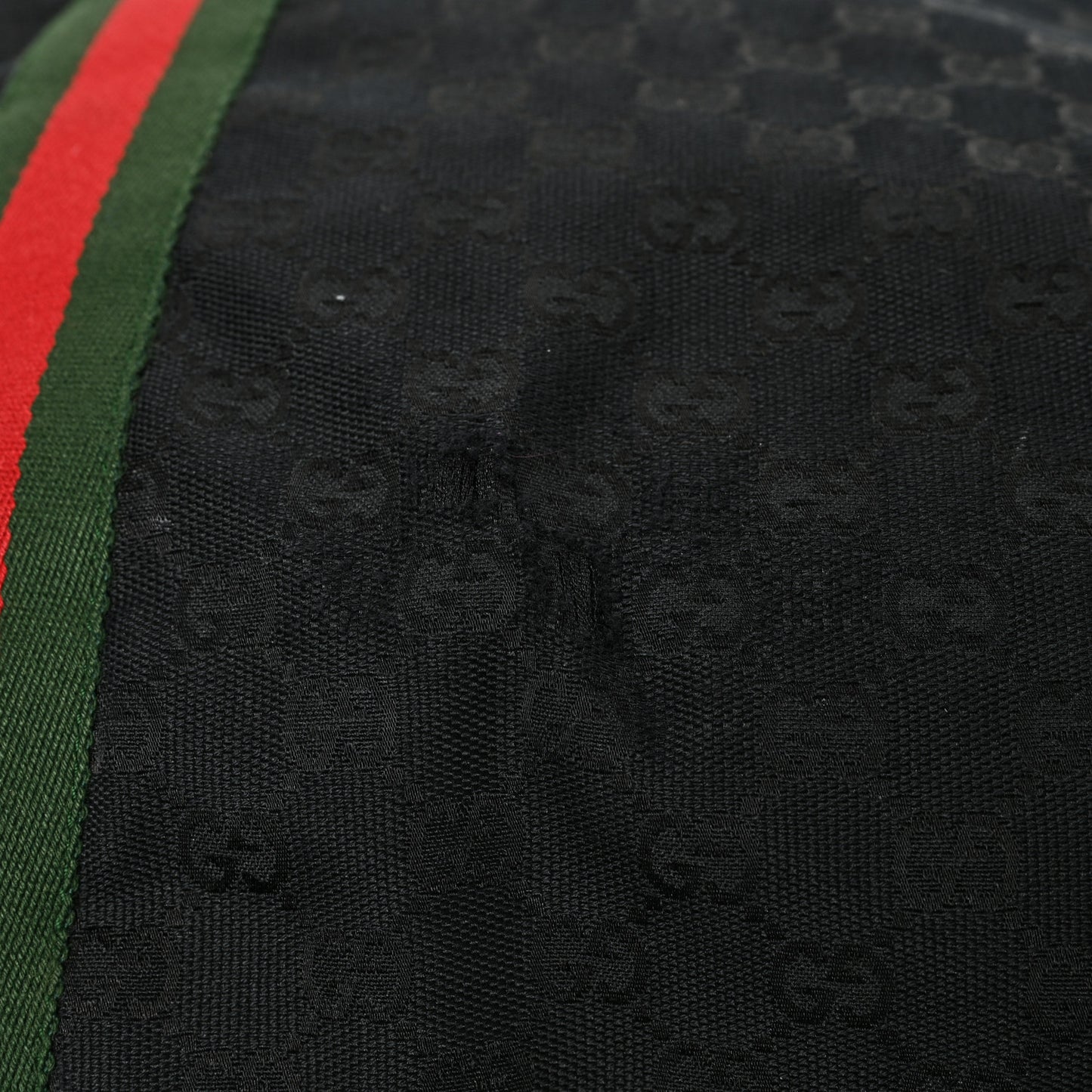 GG Monogram Medium Web Handle Vertical Tote Black