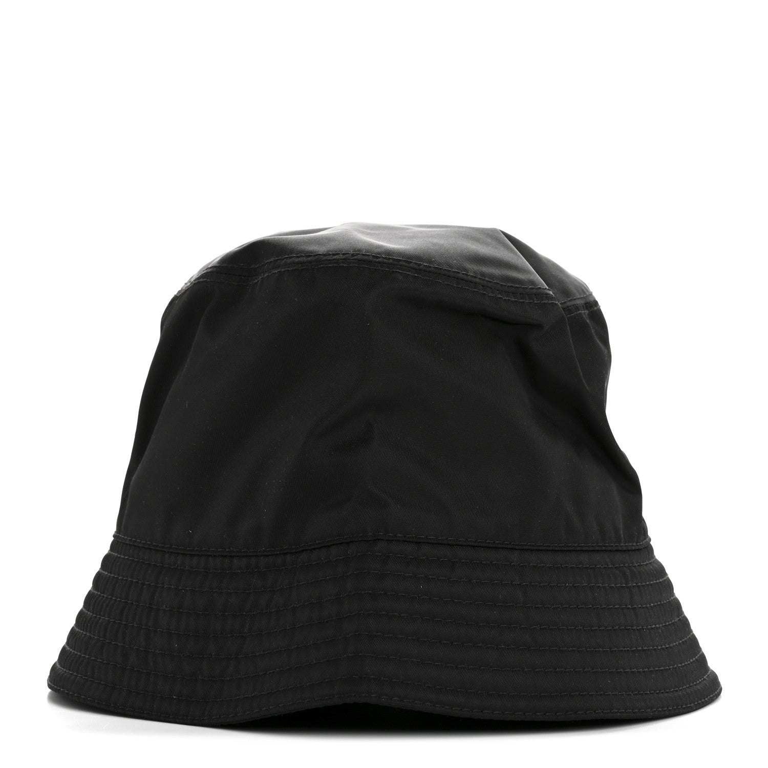 Prada Re-Nylon Metal Triangle Logo Womens Bucket Hat M Black 4 of 8