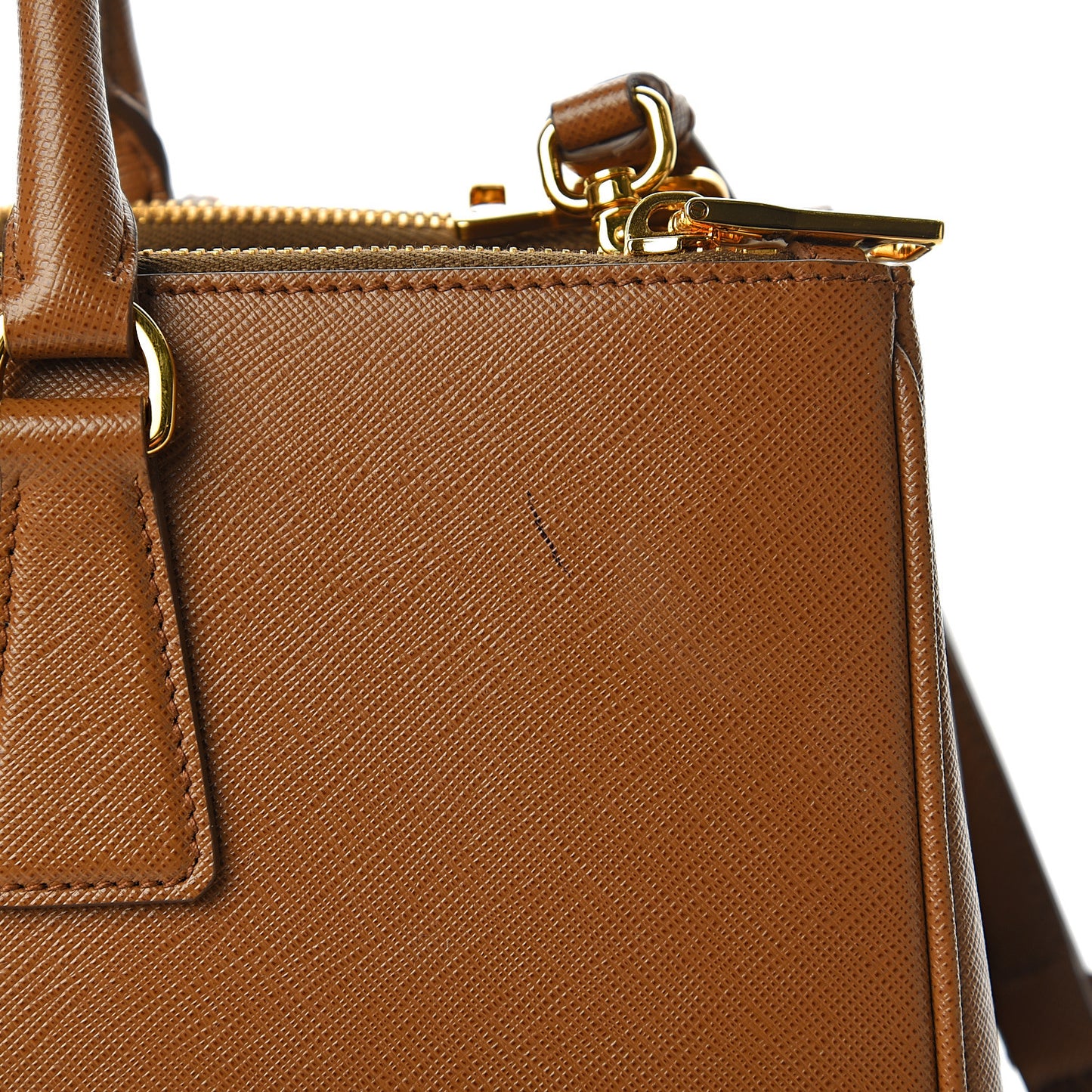 Saffiano Large Galleria Double Zip Tote Cannella