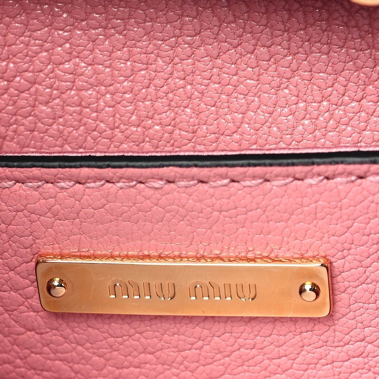 Miu Miu Goatskin Madras Soft Calfskin Crystal Pearl Embellished Shoulder Bag Rosa 6 of 10