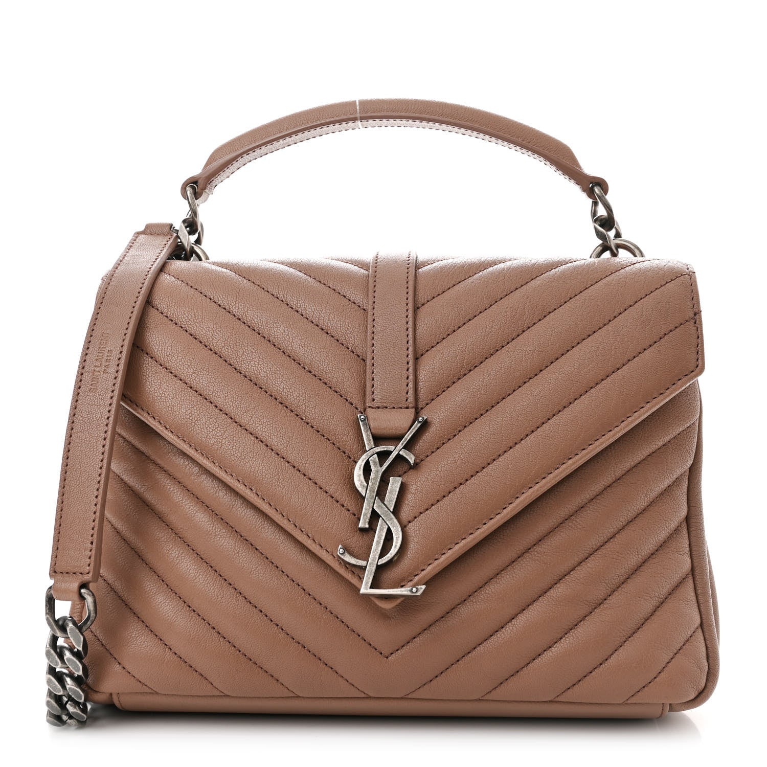 Saint Laurent Sheepskin Matelasse Chevron Monogram Medium College Bag Fard 1 of 12