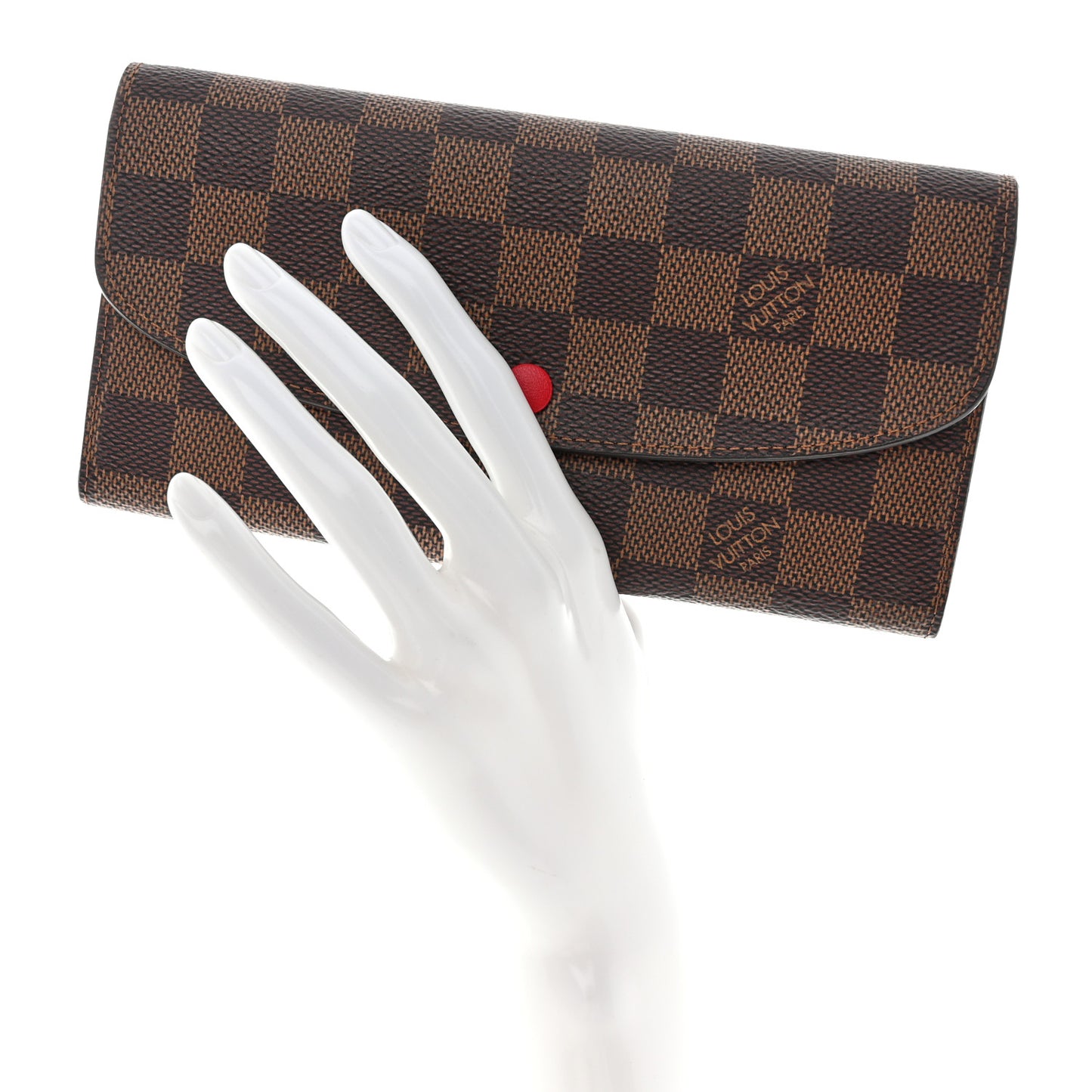 Damier Ebene Emilie Wallet Red