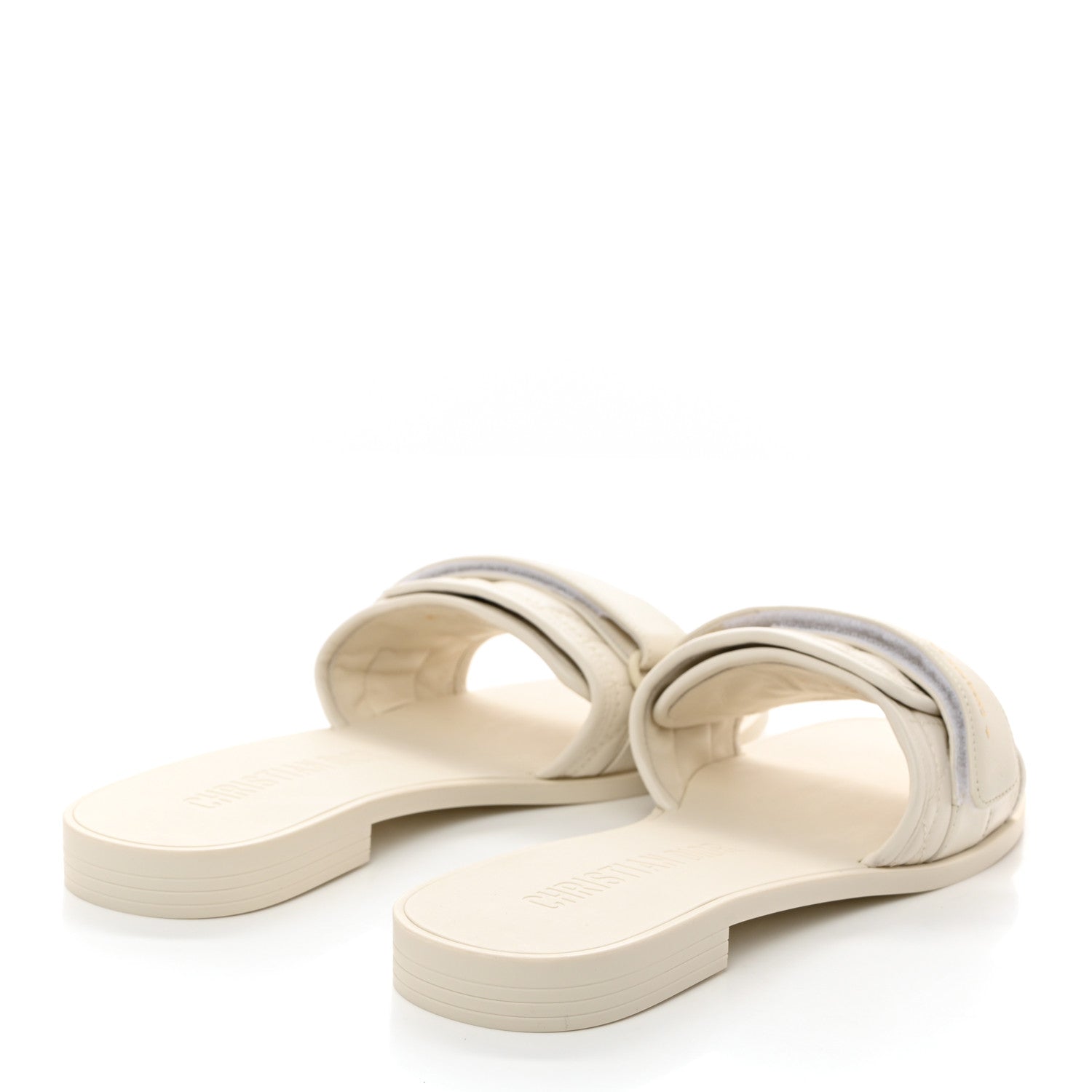 Christian Dior Rubber Macrocannage Dio(r)evolution Slide Sandals 41 Off White 4 of 8