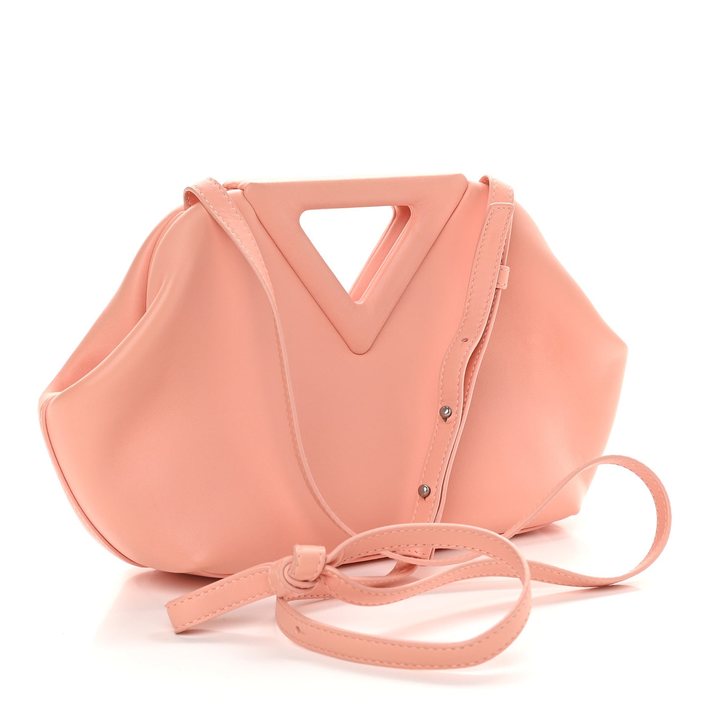 Calfskin Small The Point Triangle Bag Peachy