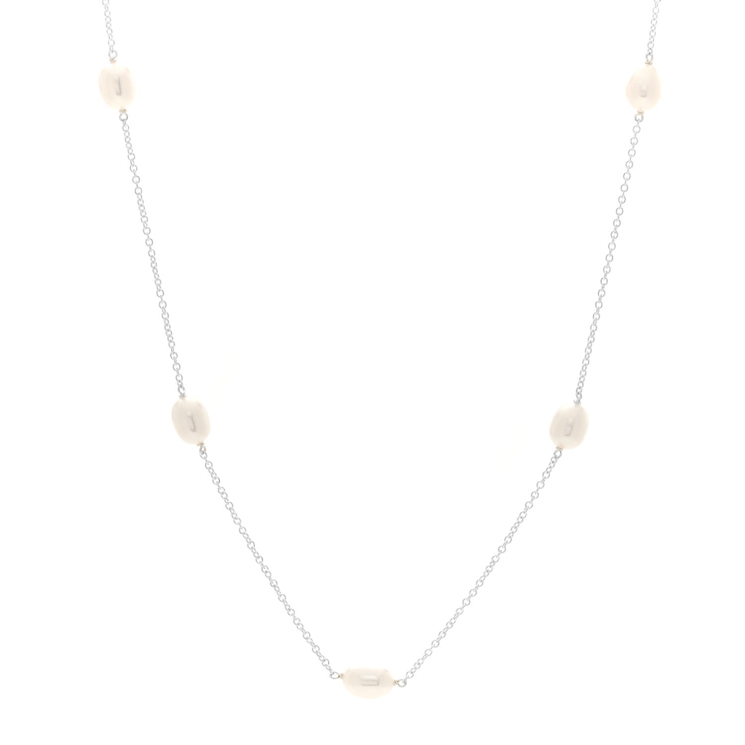 Tiffany Sterling Silver Pearl Elsa Peretti Pearls By The Yard Necklace 1 of 5