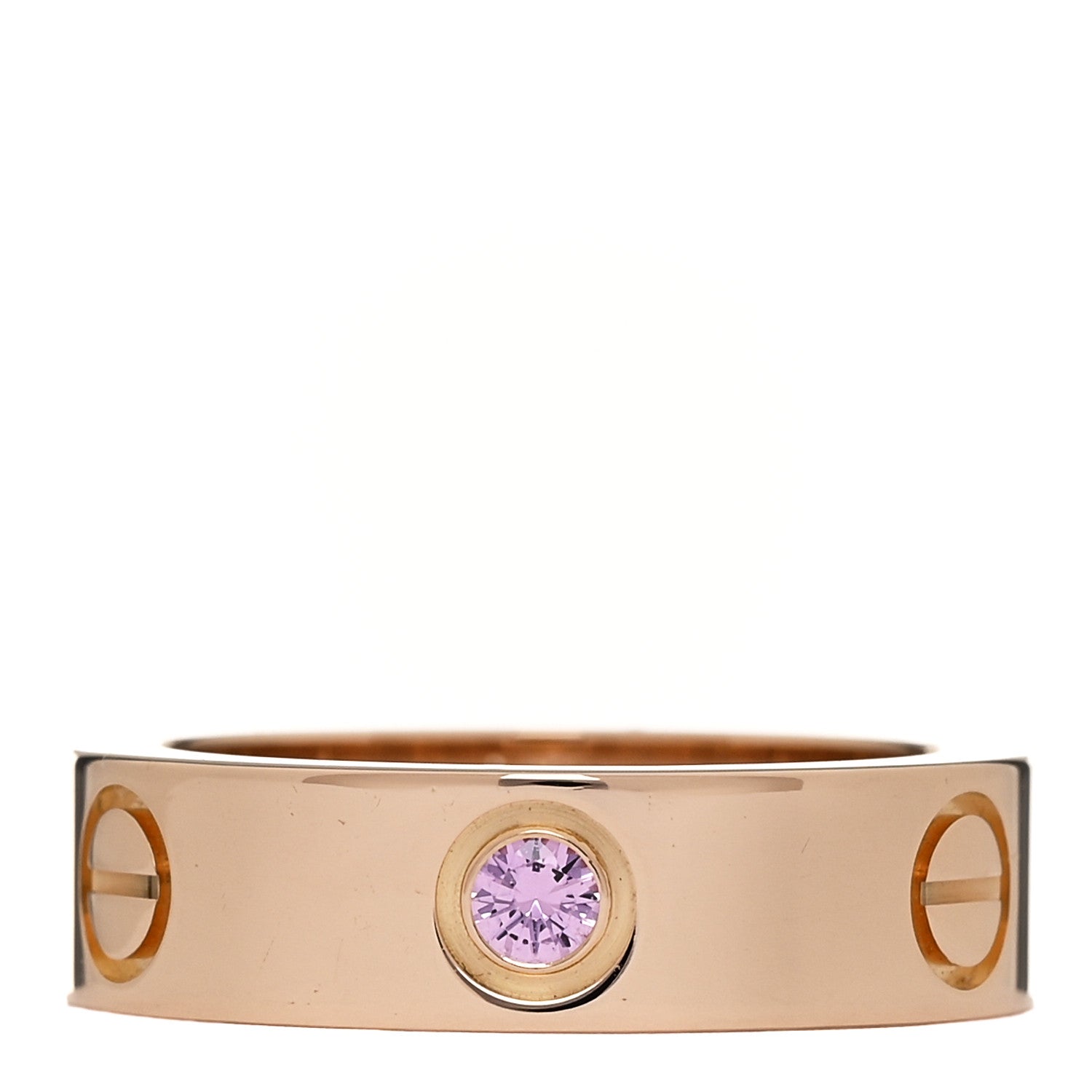 Cartier 18K Pink Gold Pink Sapphire 5.5mm LOVE Ring 52 6 1 of 4
