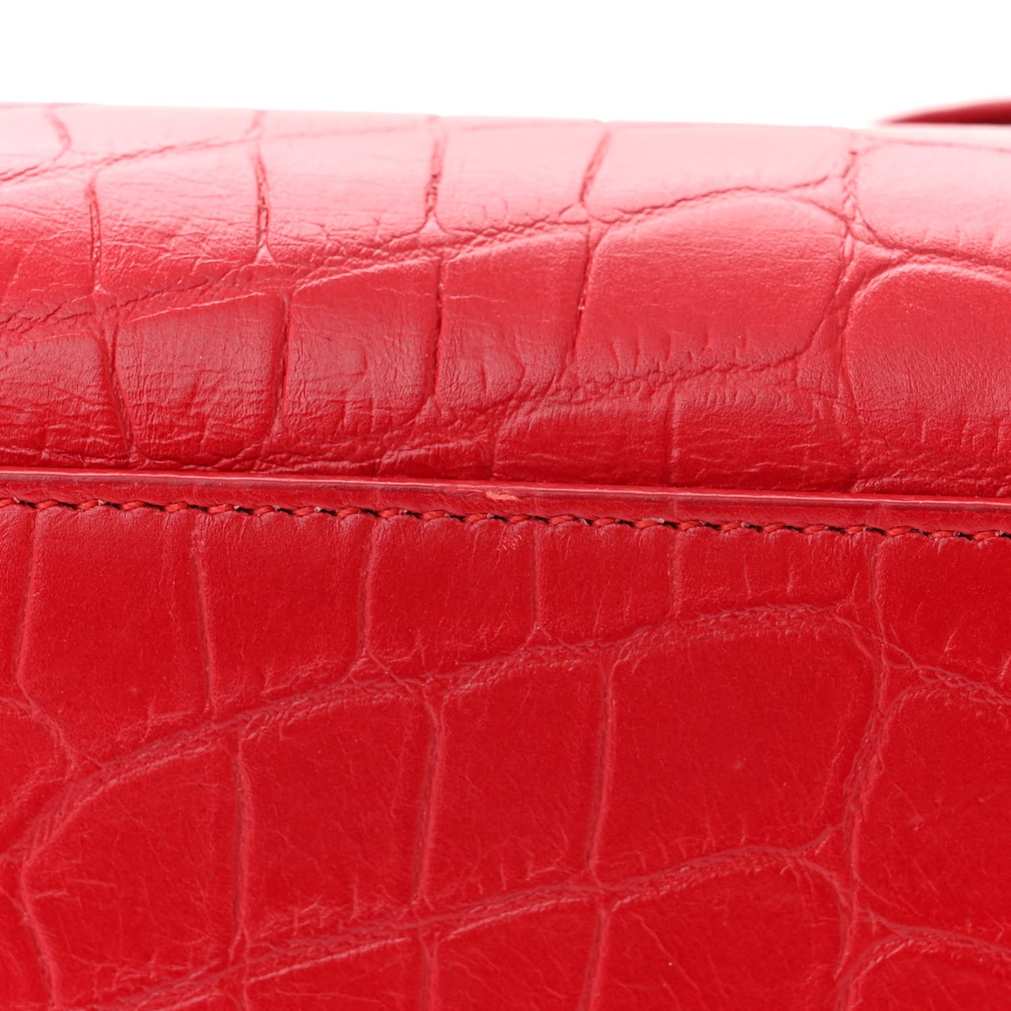 Calfskin Crocodile Embossed Small Sac de Jour Eros Red