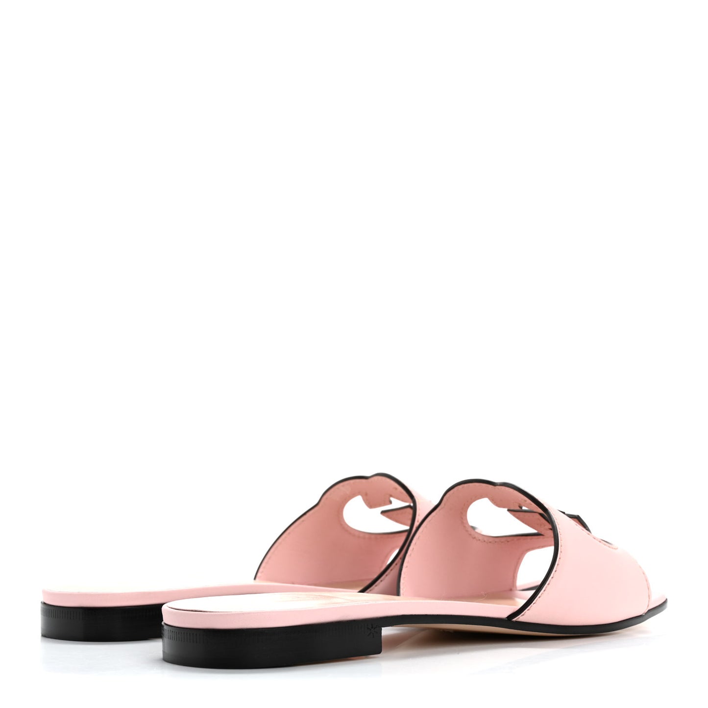 Cosmos Softy Calfskin Interlocking G Cut Out Slide Sandals 40 Pastel Pink