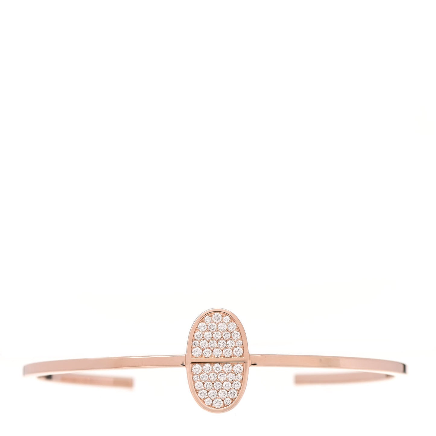 18K Rose Gold Diamond MM Chaine d'Ancre Verso Bracelet SH
