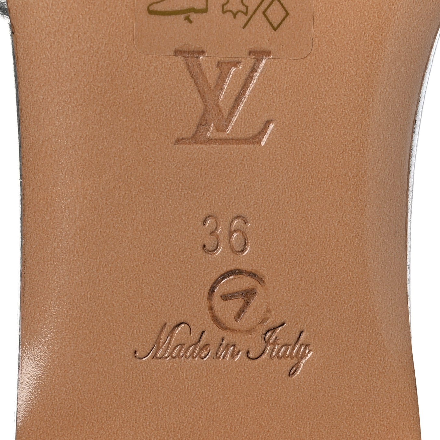 Metallic Lambskin Embossed Monogram Revival Flat Mules 36 Silver
