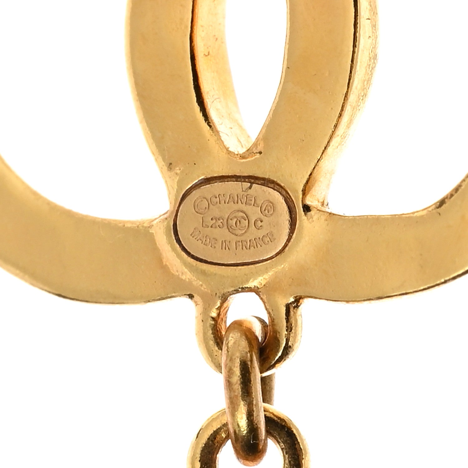 Chanel Resin CC Drop Earrings Gold Black 3 of 5