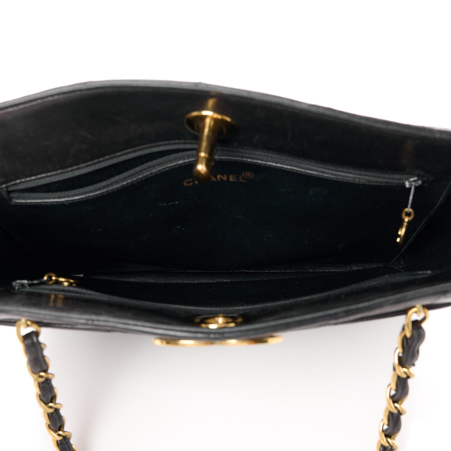 Lambskin Quilted CC Shoulder Bag Black