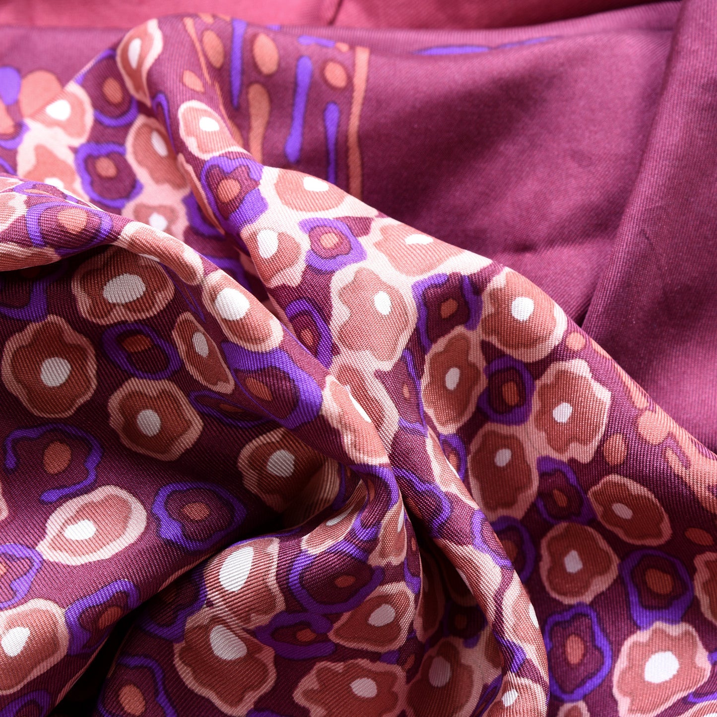 Silk Floral Square Scarf Pink