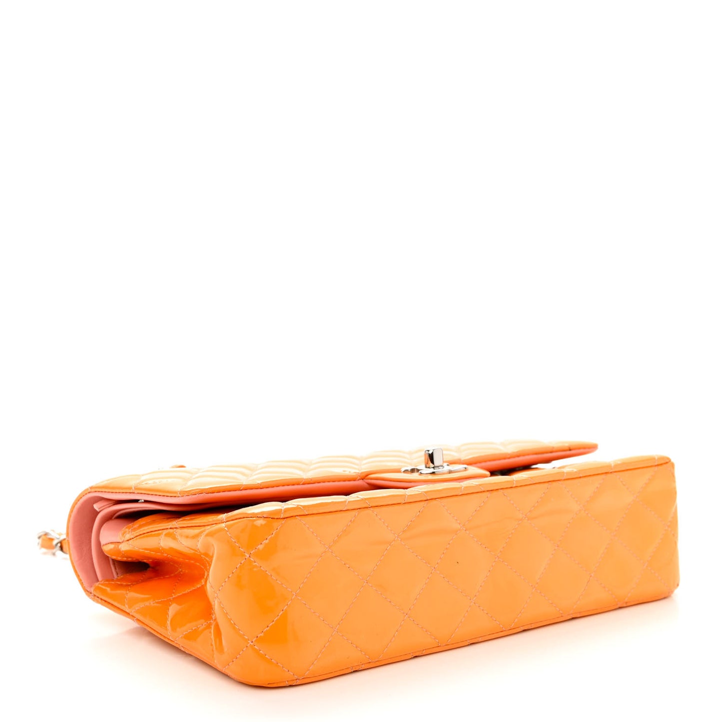 Patent Quilted Medium Double Flap Pink