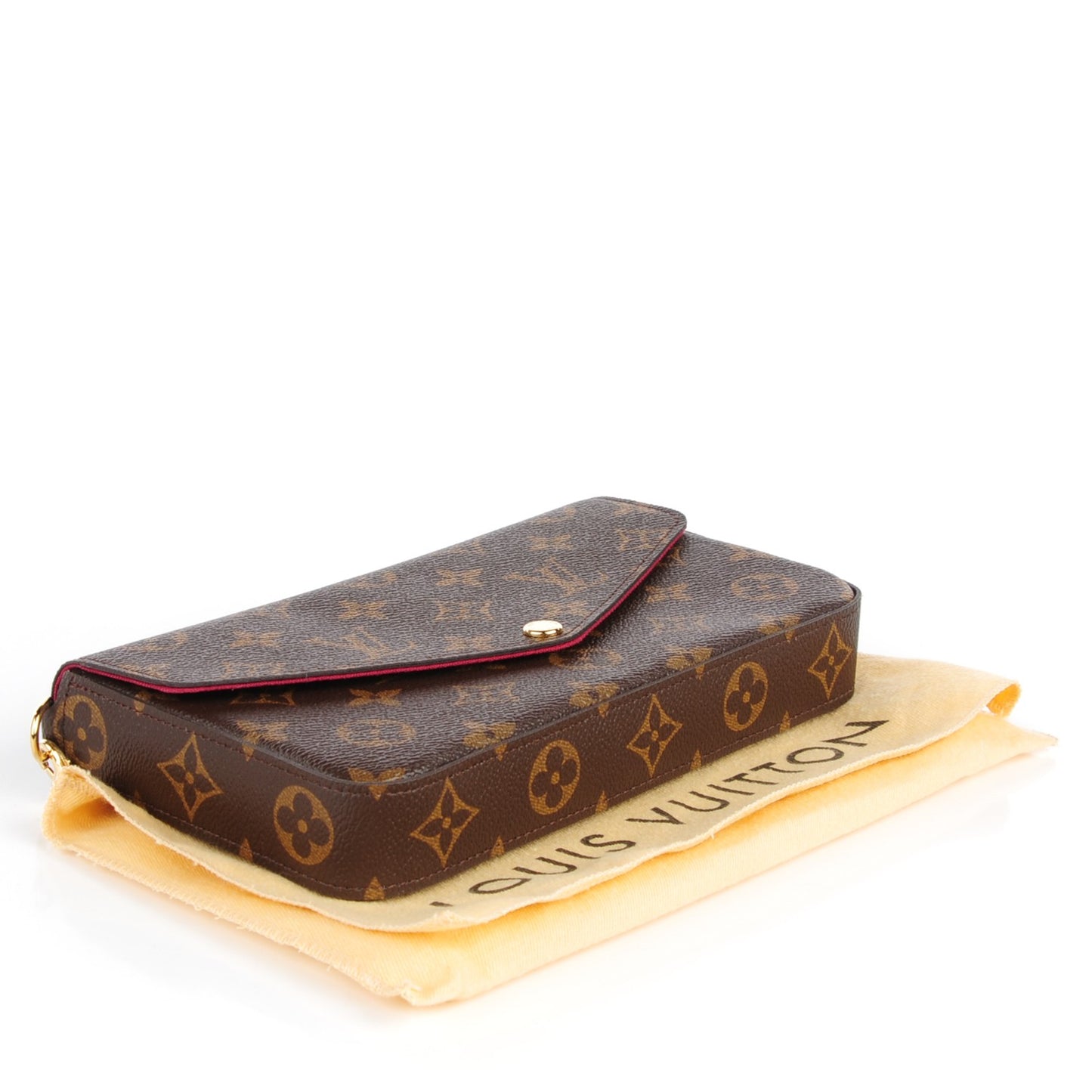 Monogram Pochette Felicie Chain Wallet Fuchsia