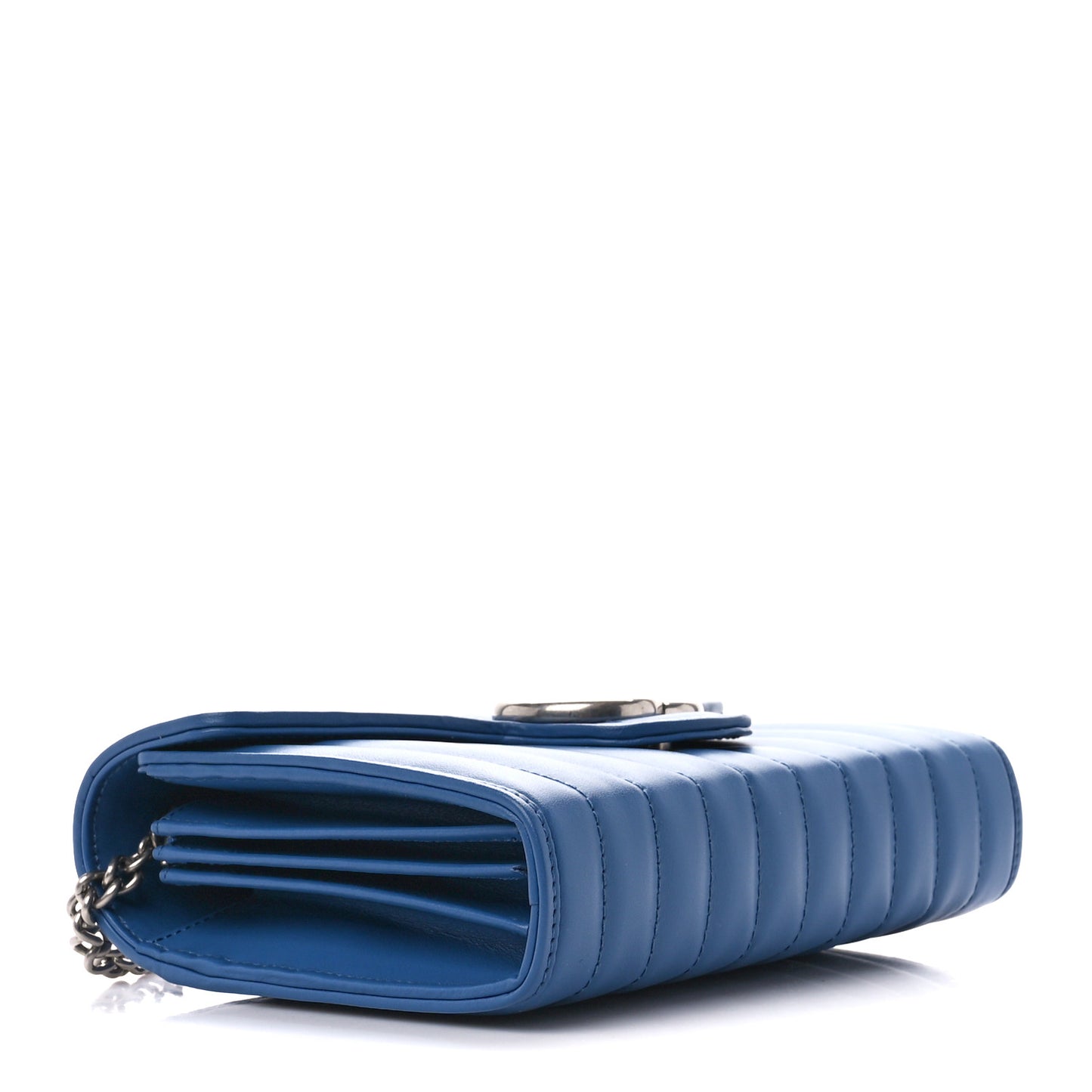 Calfskin Matelasse Aria GG Marmont Chain Wallet Clear Blue