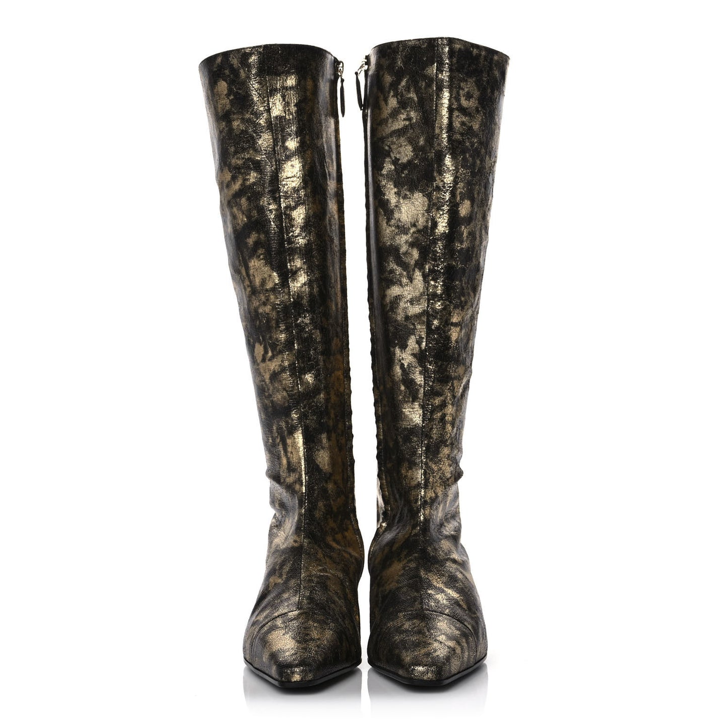 Laminated Goatskin High Boots 39.5 Gold