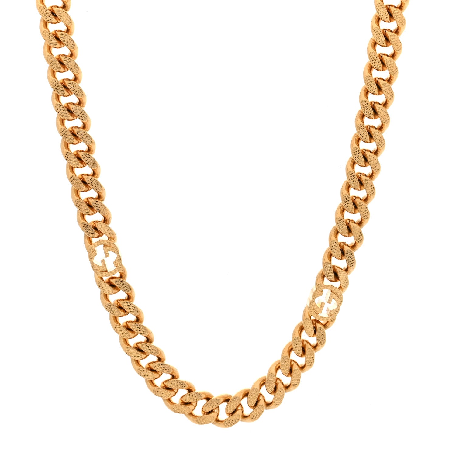 Gucci Metal Interlocking GG Chain Necklace Gold 1 of 4